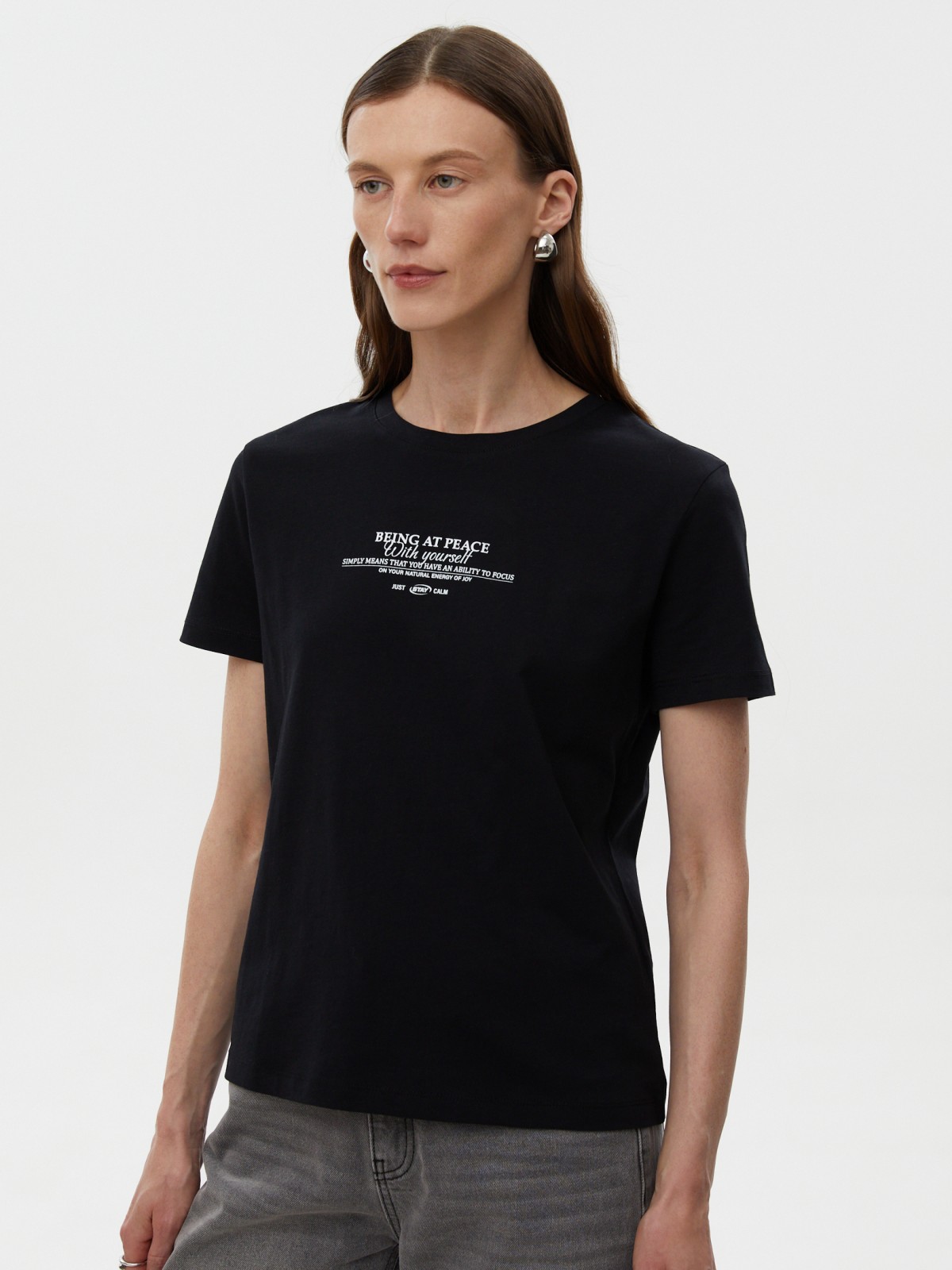 Футболка из хлопка с надписью