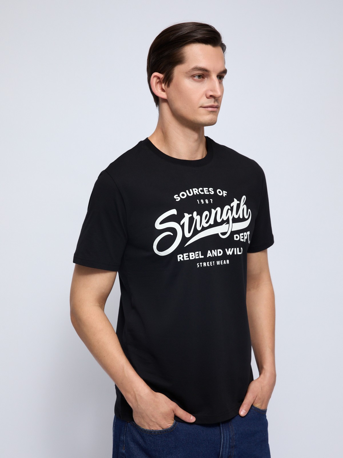 Футболка из хлопка с принтом-надписью