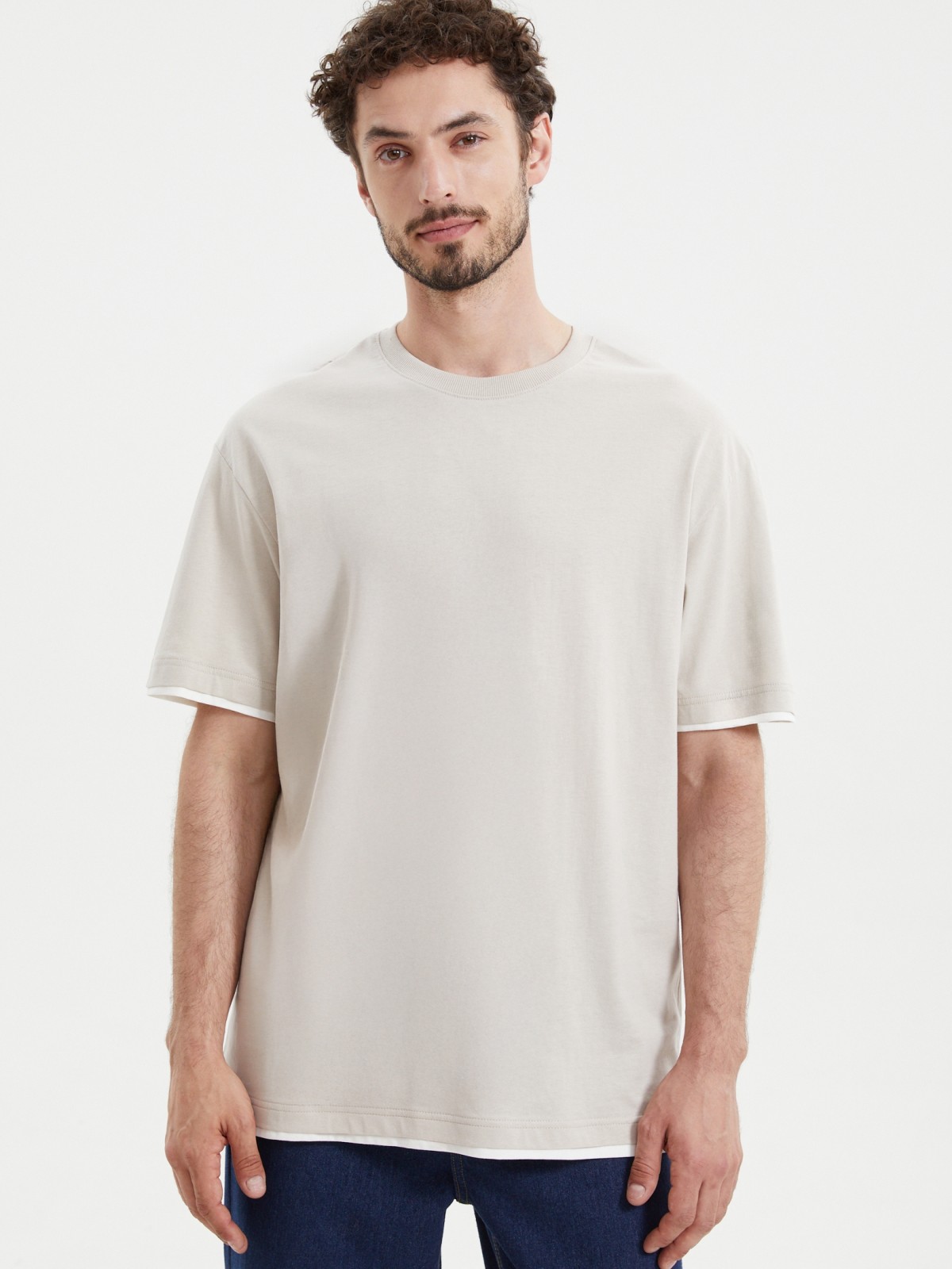 Футболка из хлопка с отделкой