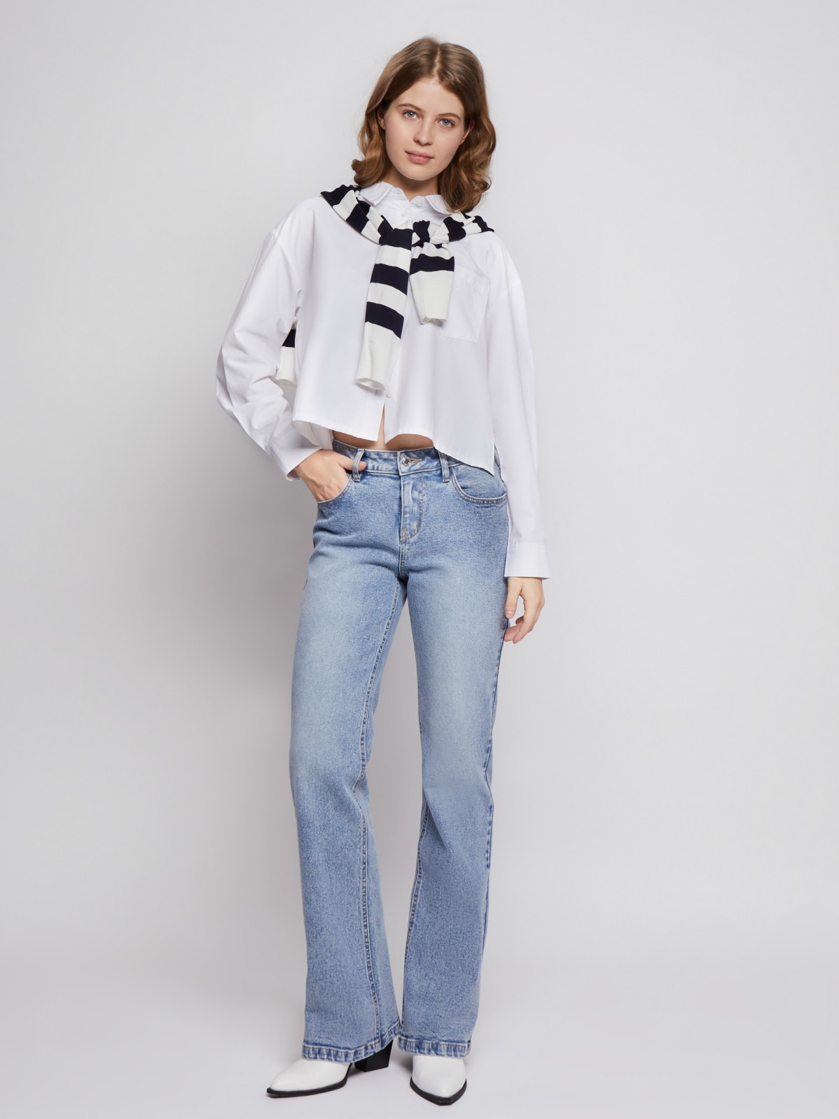 Джинсы силуэта Bootcut с низкой посадкой