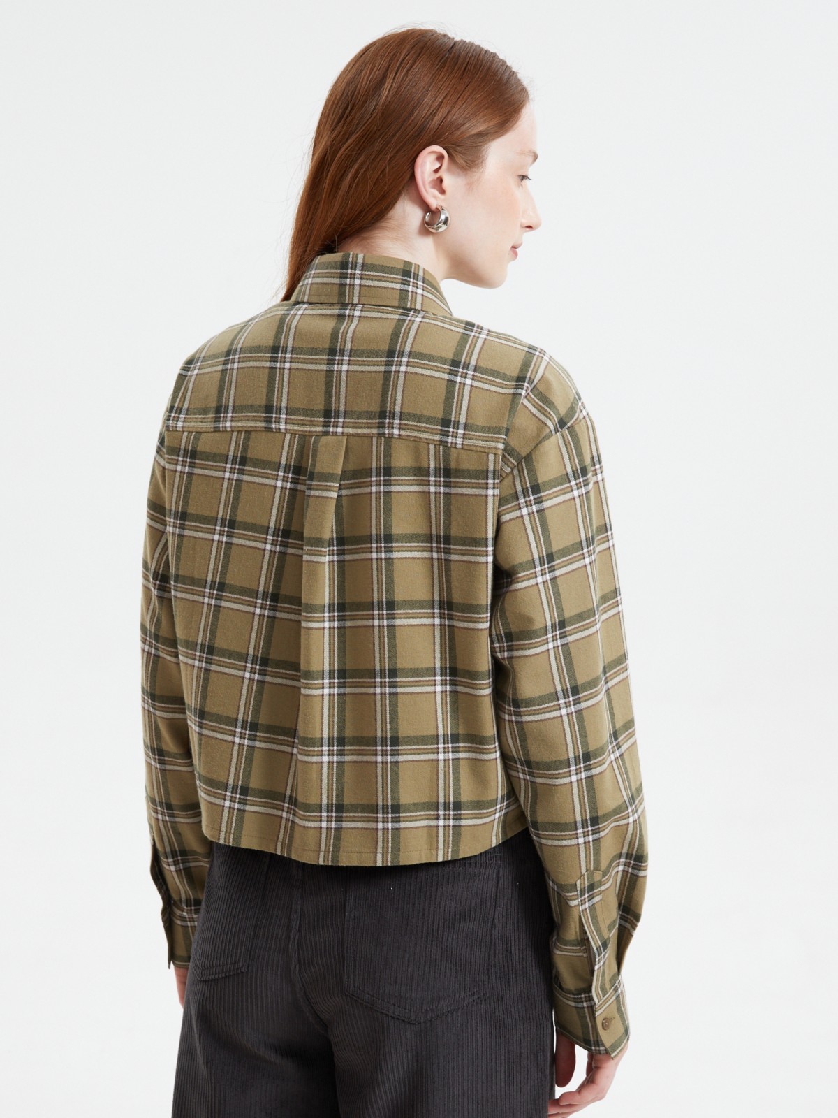 Укороченная фланелевая рубашка в клетку