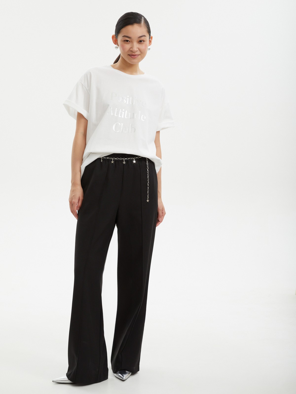 Футболка из хлопка с принтом-надписью