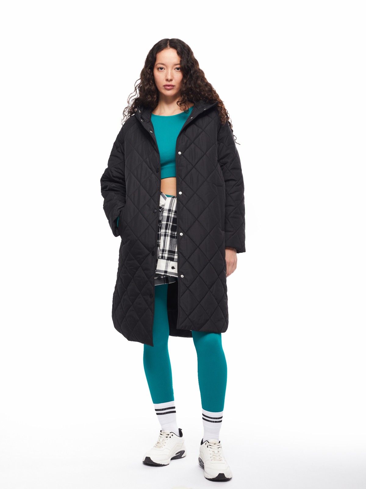 Трикотажные легинсы с высокой посадкой на талии 399₽