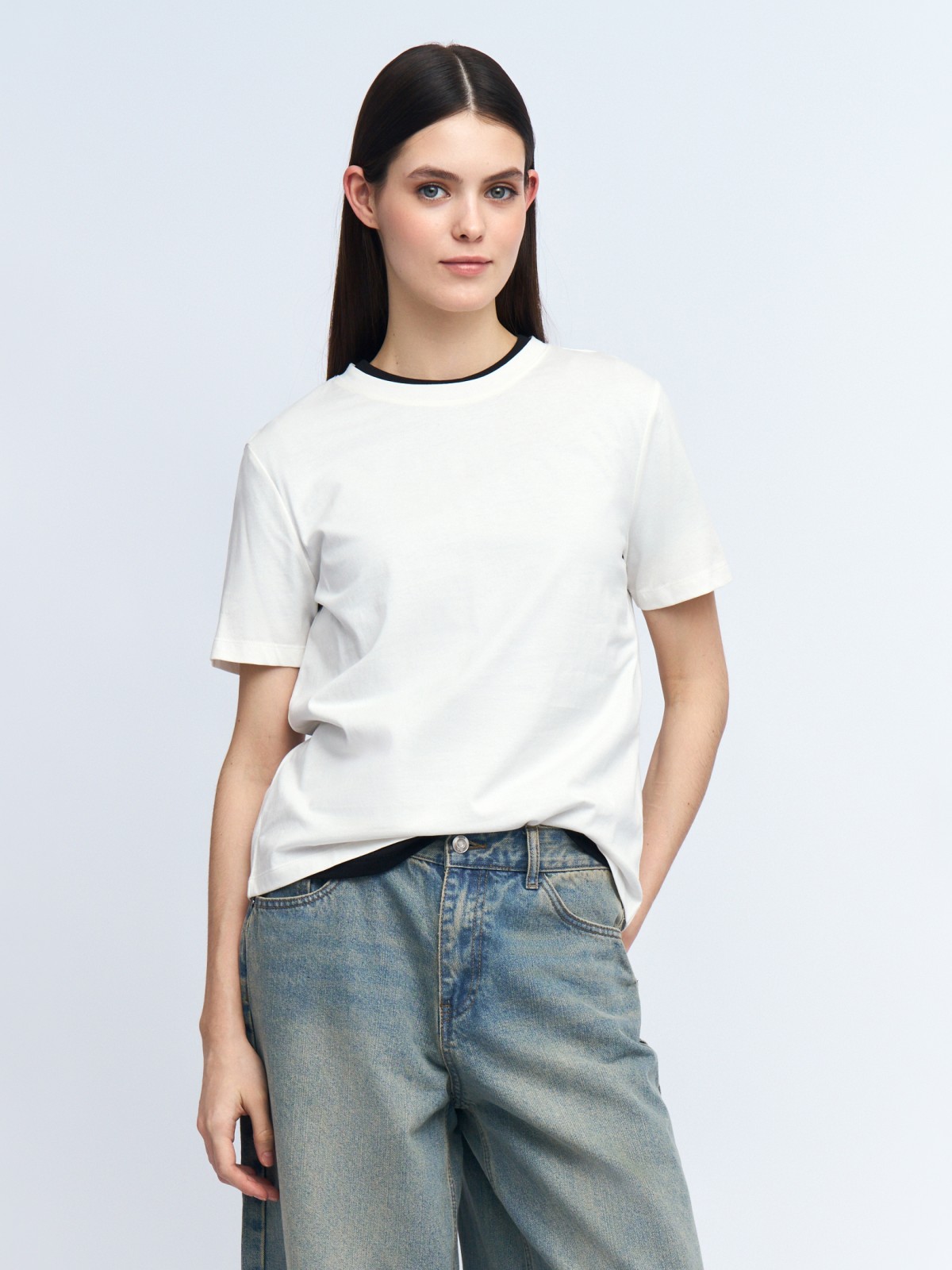 Футболка из хлопка однотонная