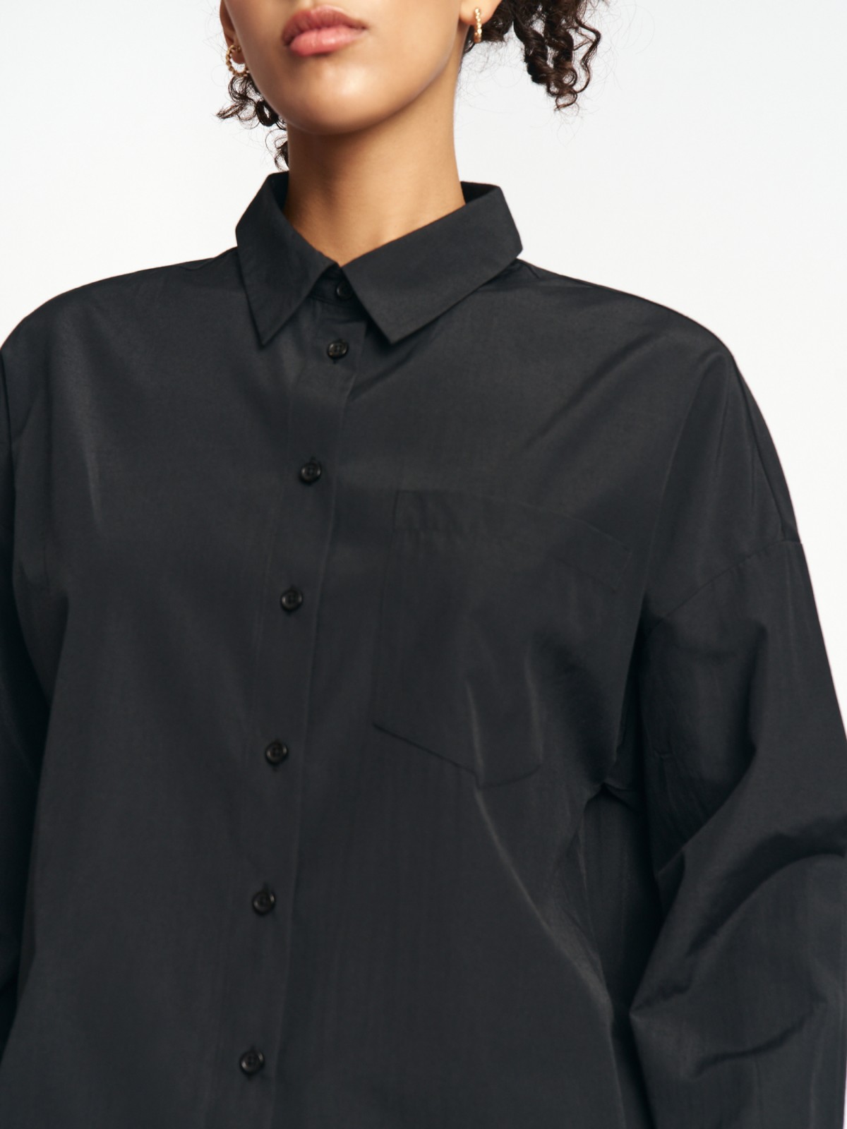 Рубашка свободного силуэта с карманом