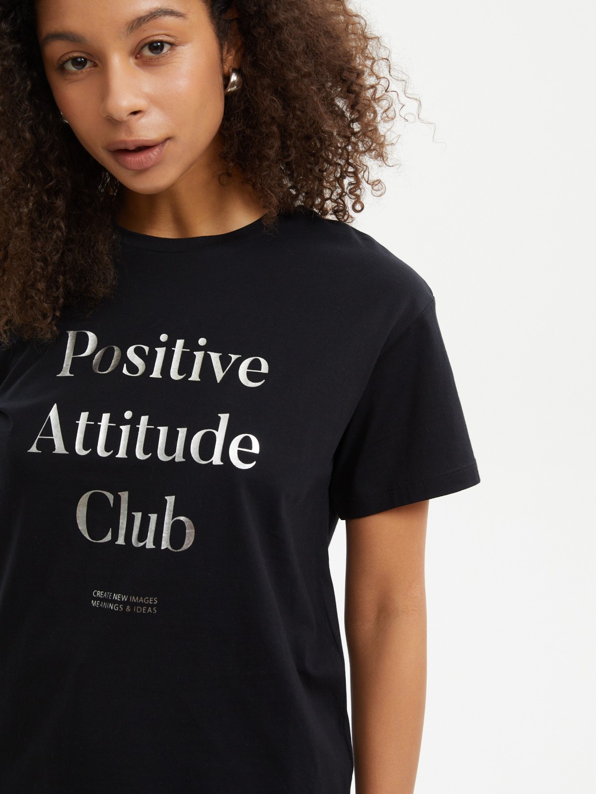 Футболка из хлопка с принтом-надписью