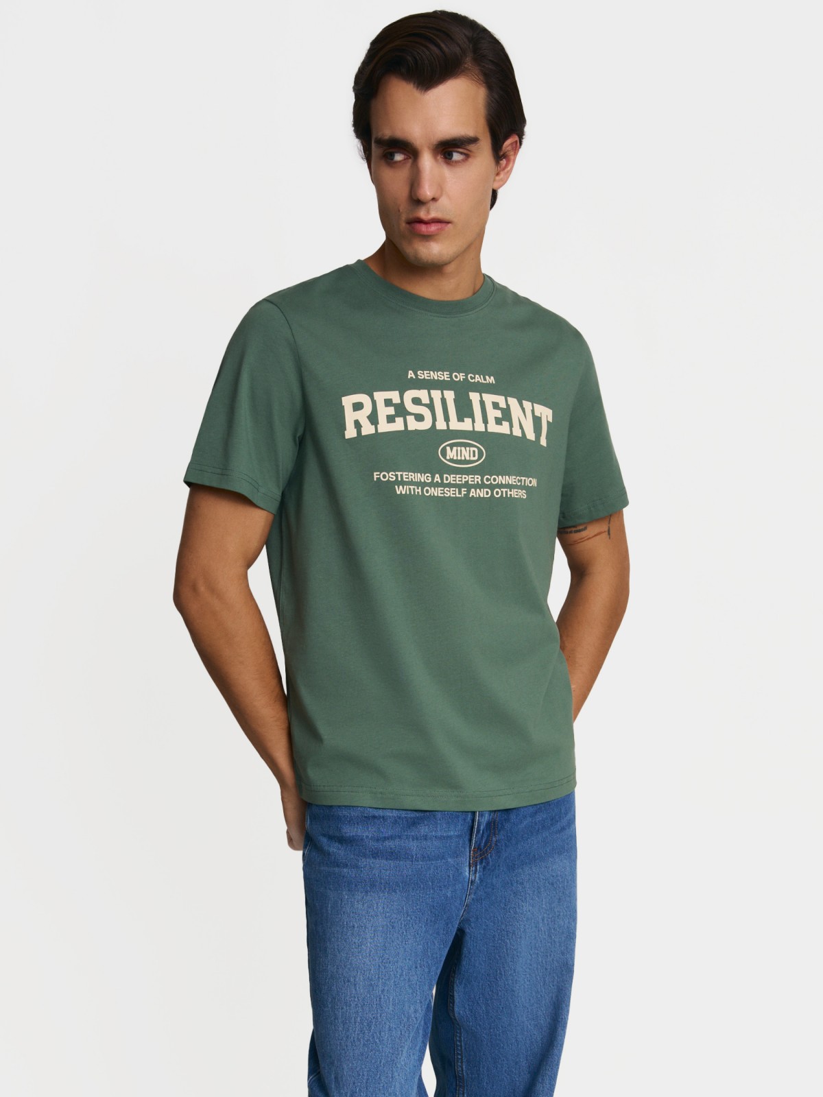 Футболка из хлопка с надписью 