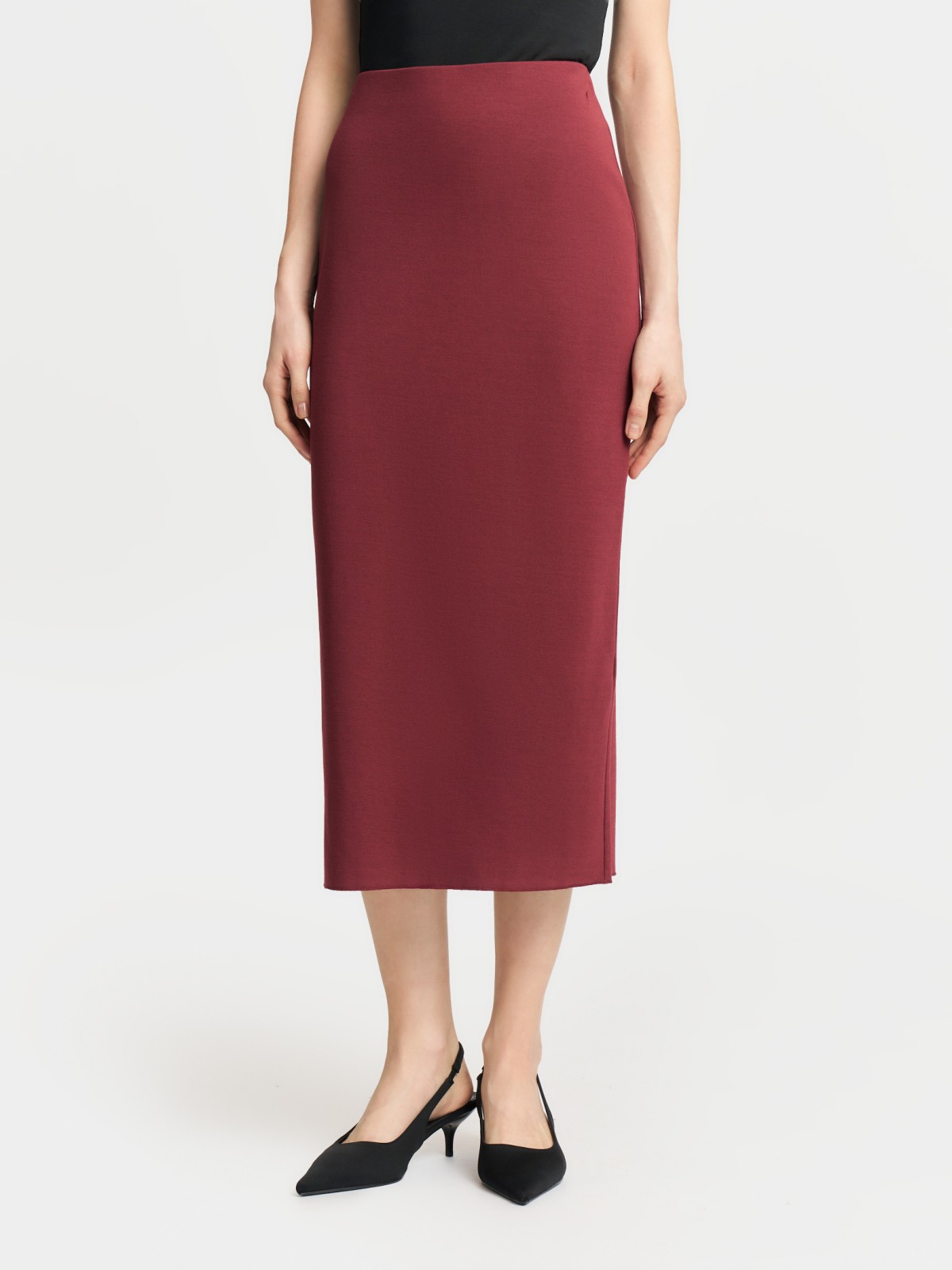 Трикотажная юбка-карандаш на резинке