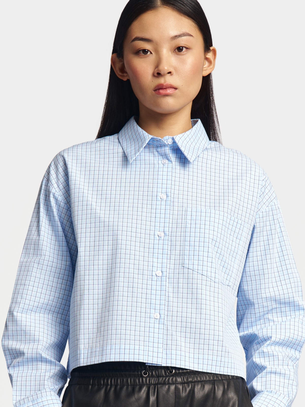 Укороченная рубашка из хлопка