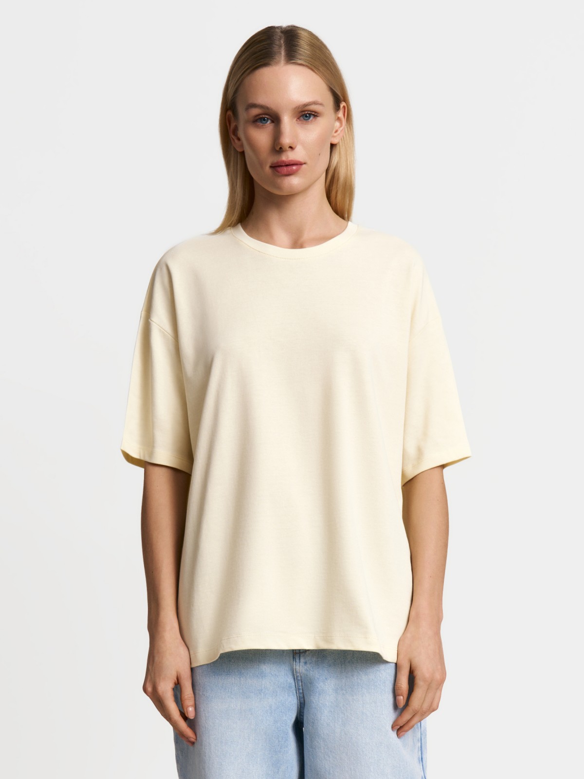 Футболка оверсайз из хлопка однотонная