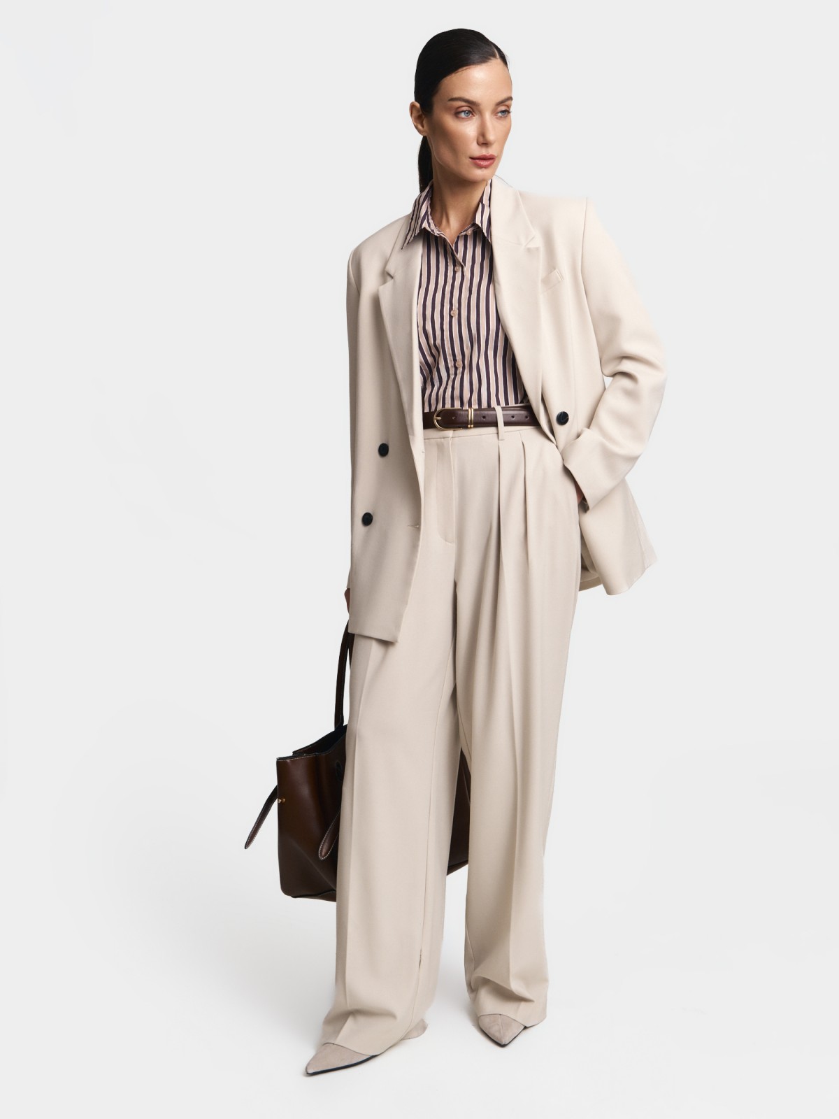 Рубашка свободного фасона в полоску