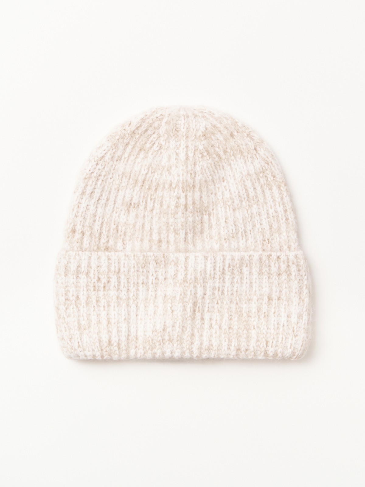 Вязаная шапка-бини с шерстью