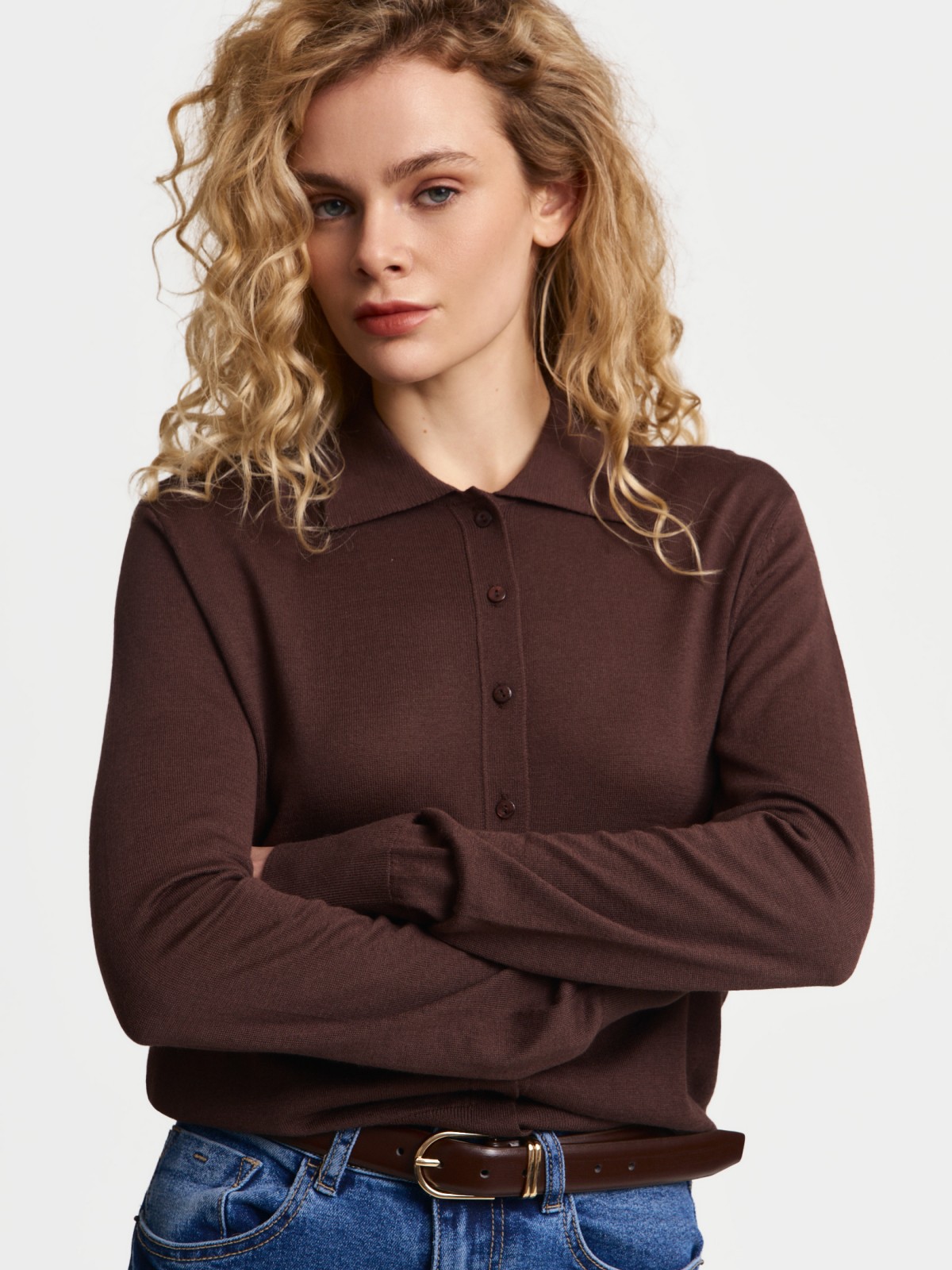 Трикотажный кардиган с воротником