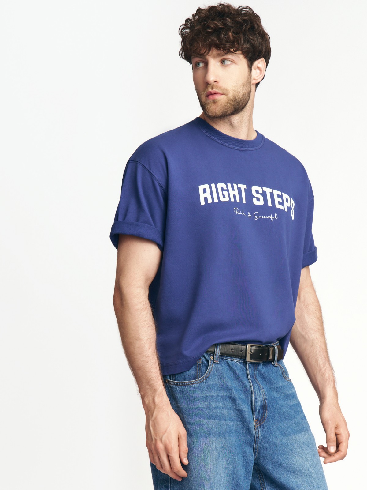 Футболка из хлопка с принтом-надписью