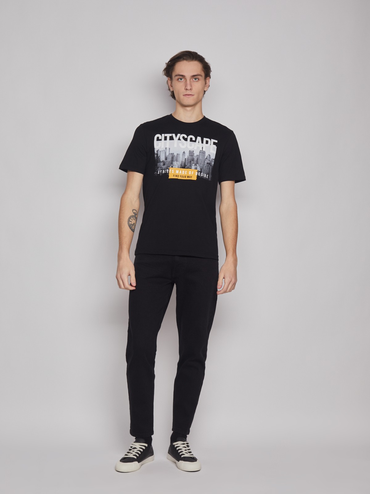 Футболка из хлопка с принтом