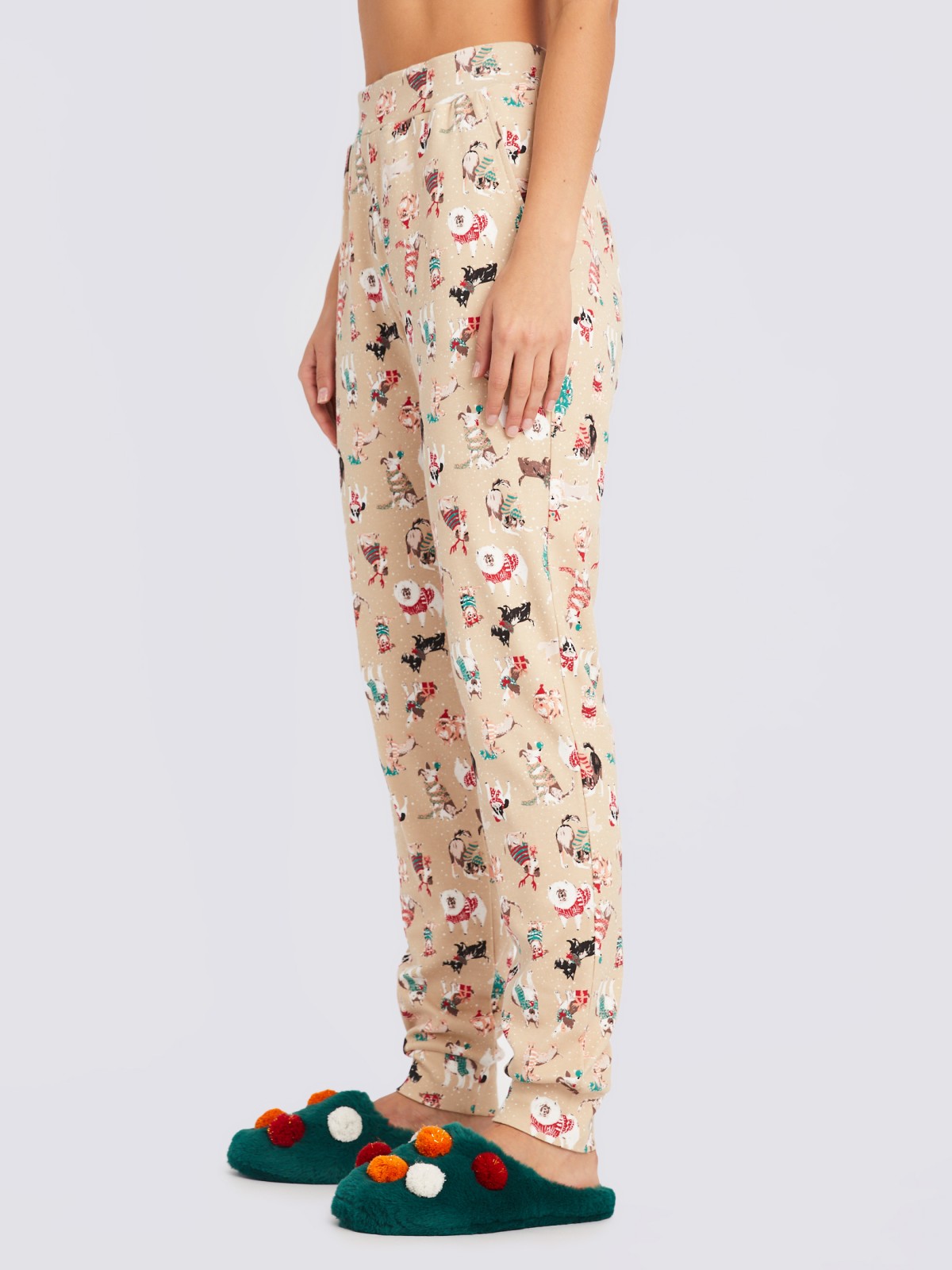Домашний пижамный комплект (свитшот и штаны) zolla 623458792103, цвет бежевый, размер S - фото 5