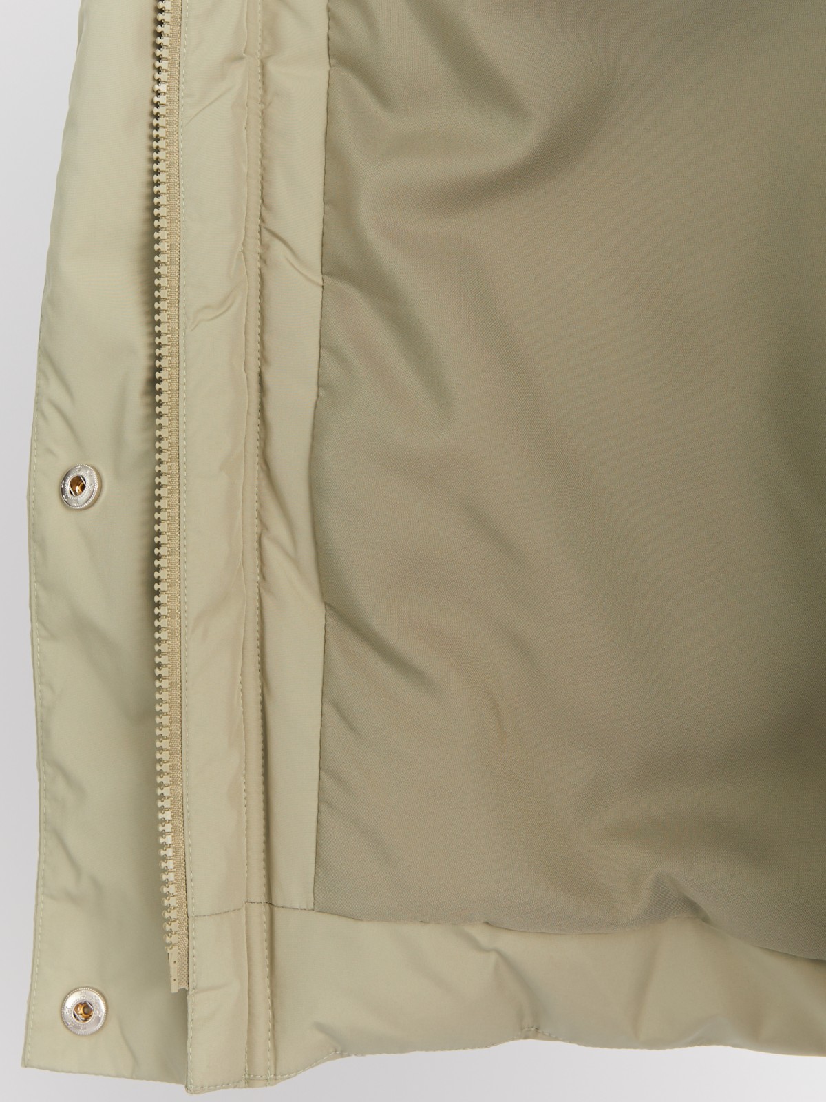 Тёплая куртка-пальто с капюшоном и боковыми шлицами zolla 022425212054, цвет хаки, размер XS - фото 5