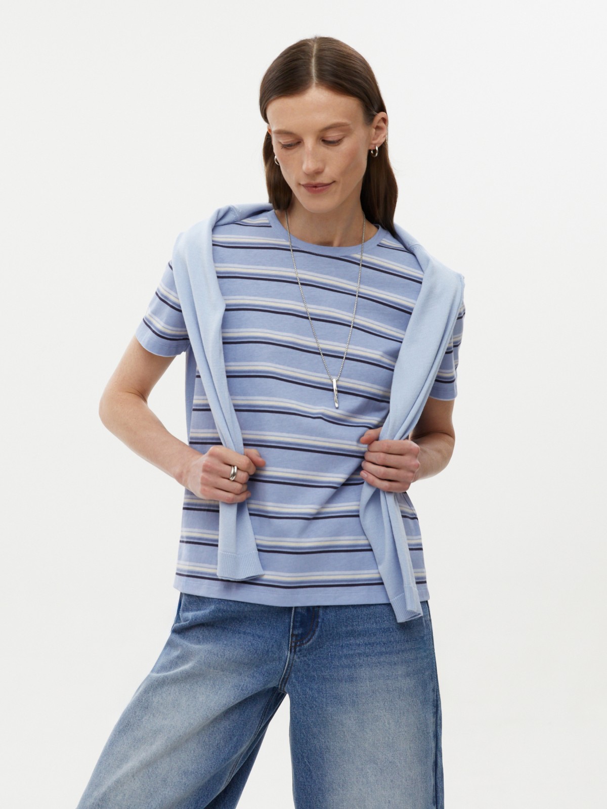 Футболка из хлопка в полоску 399₽