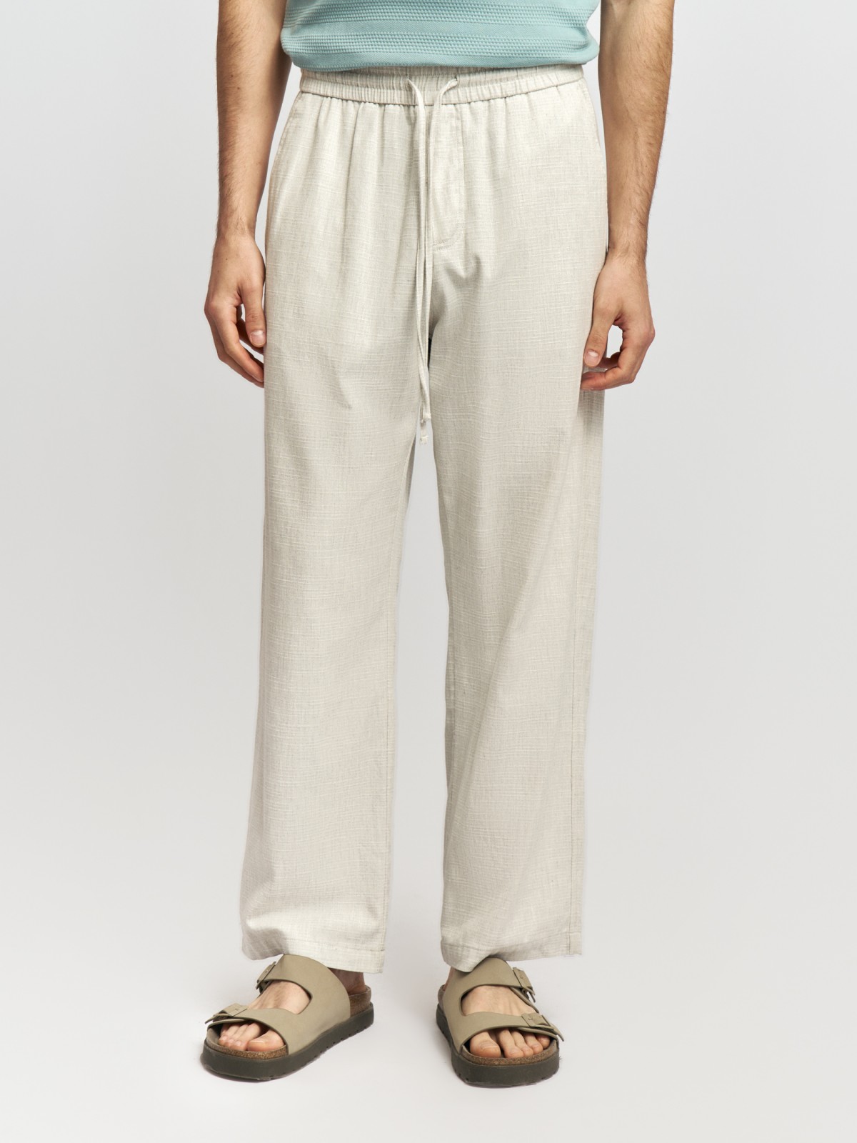 Хлопковые брюки на резинке с кулиской