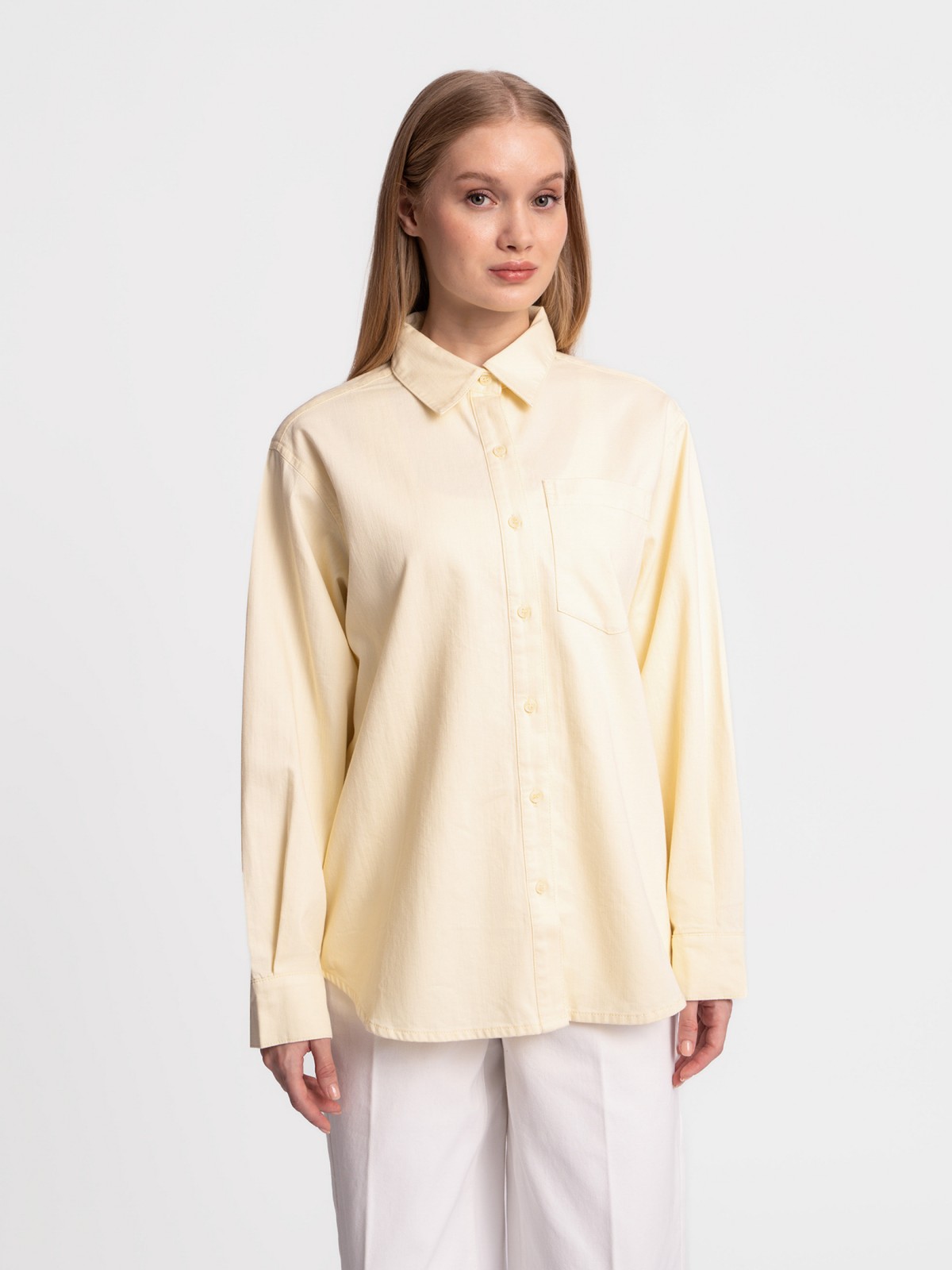 Рубашка оверсайз силуэта из хлопка