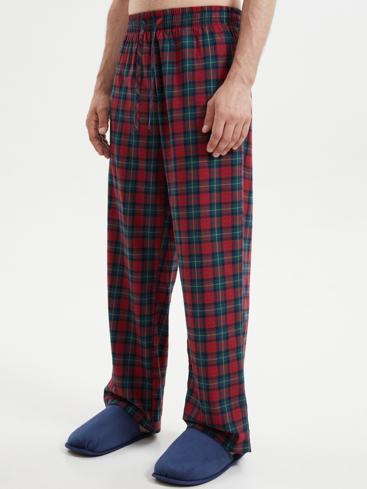 Домашние брюки из хлопка в клетку