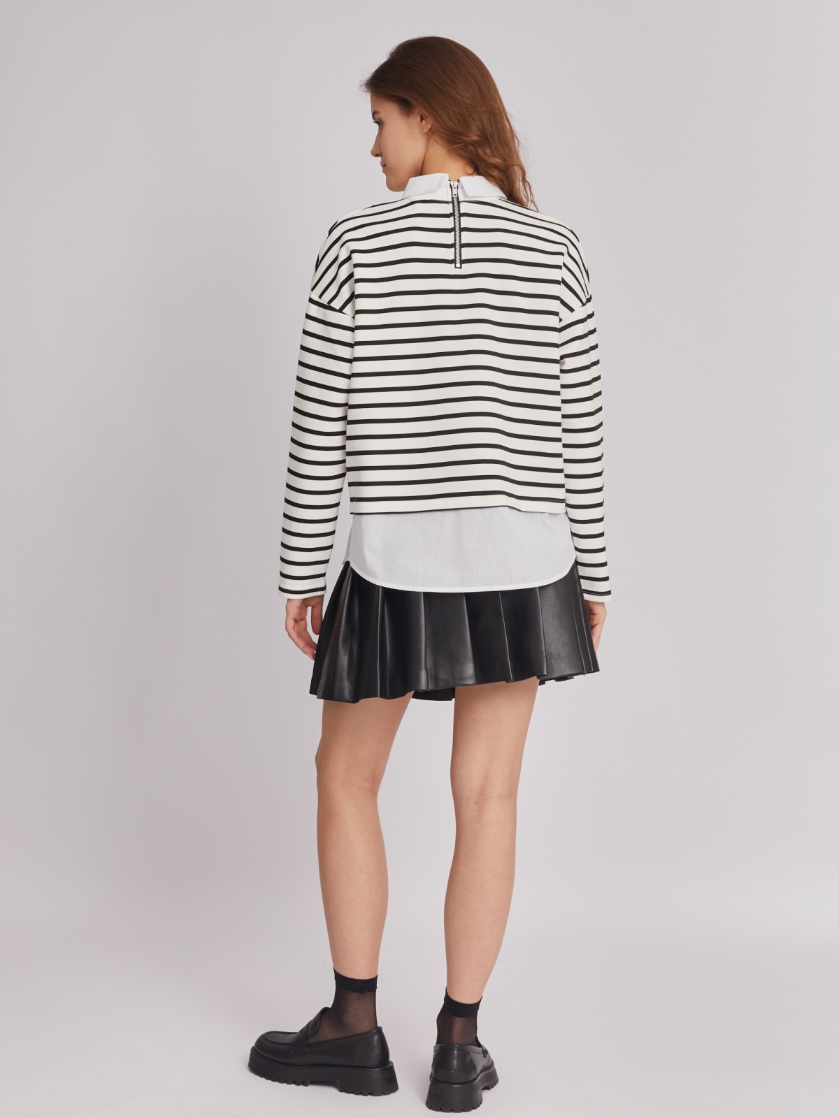 Комбинированный джемпер с блузкой