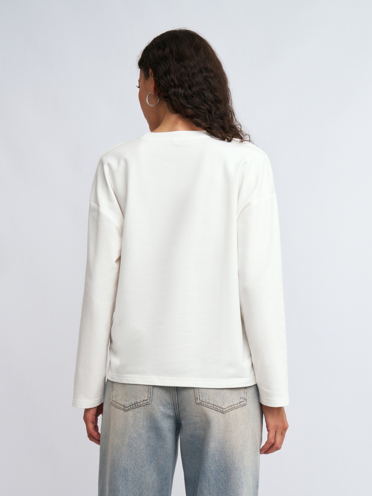 Трикотажный лонгслив с принтом