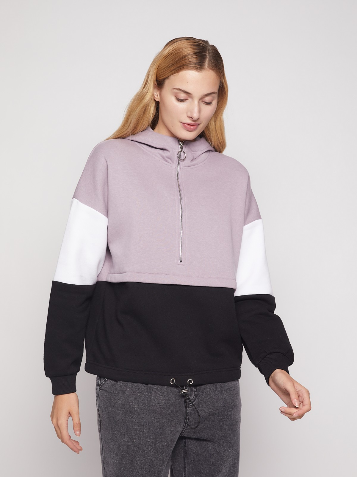 Худи на молнии с кулиской