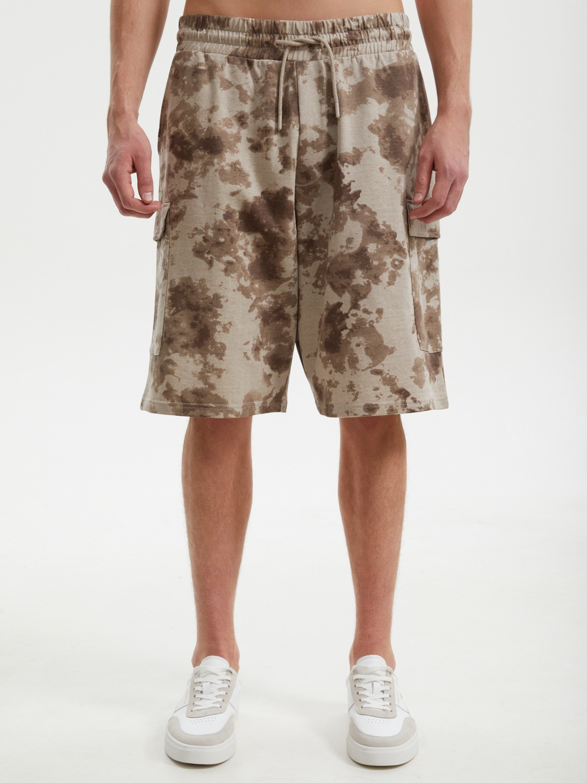 Трикотажные шорты карго на резинке из хлопка