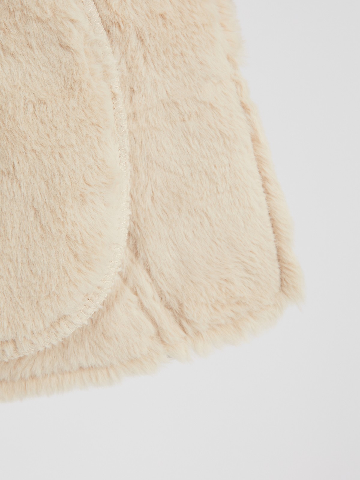 Утеплённая замшевая косуха-дублёнка с искусственным мехом zolla 022335550014, цвет молоко, размер XS - фото 5