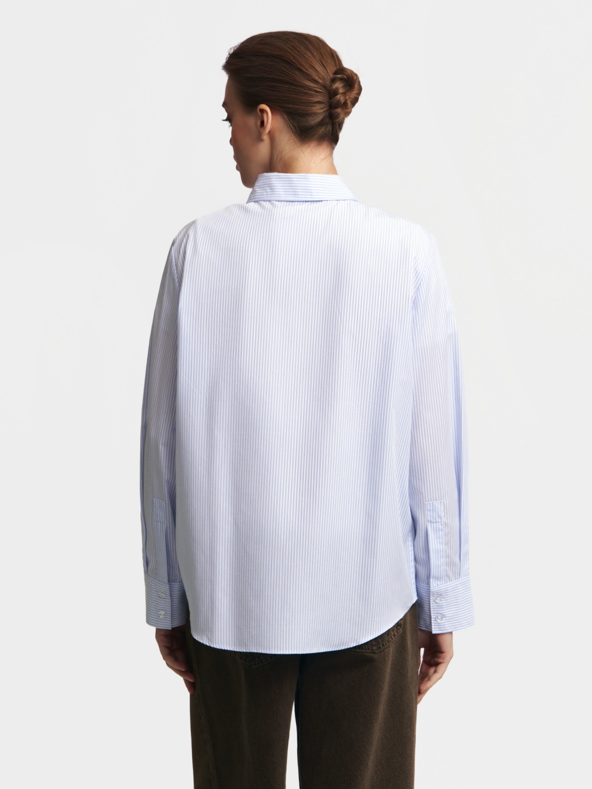 Рубашка прямого силуэта в полоску