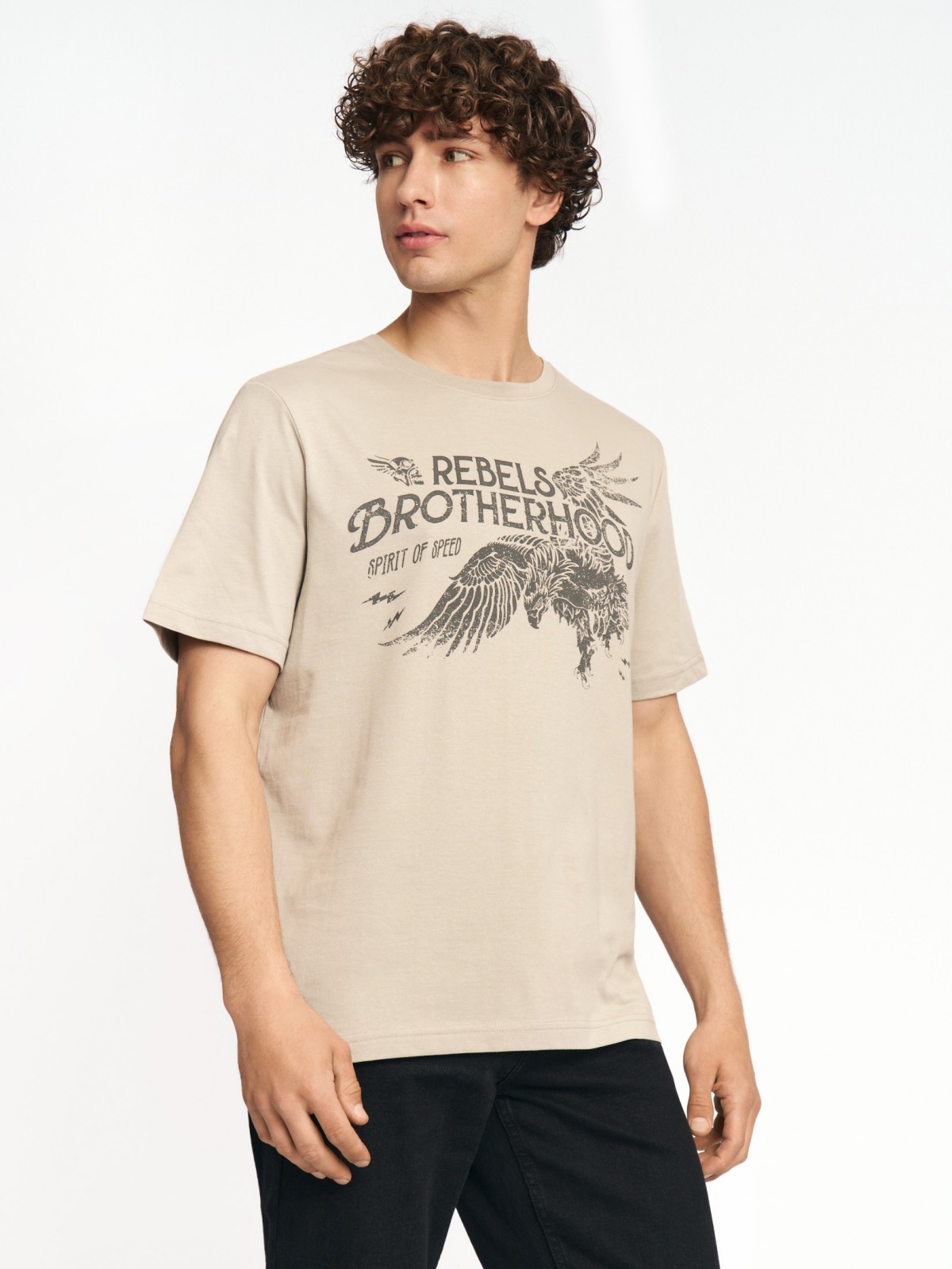 Футболка из хлопка с принтом