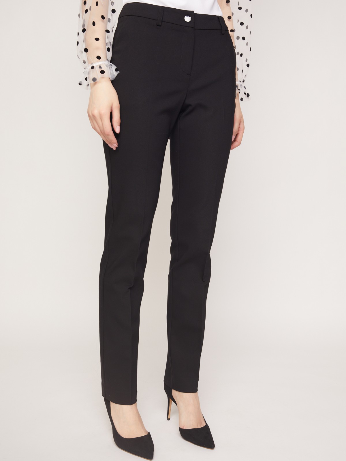 Классические брюки прямого силуэта zolla 221327357072, цвет черный, размер XS - фото 2