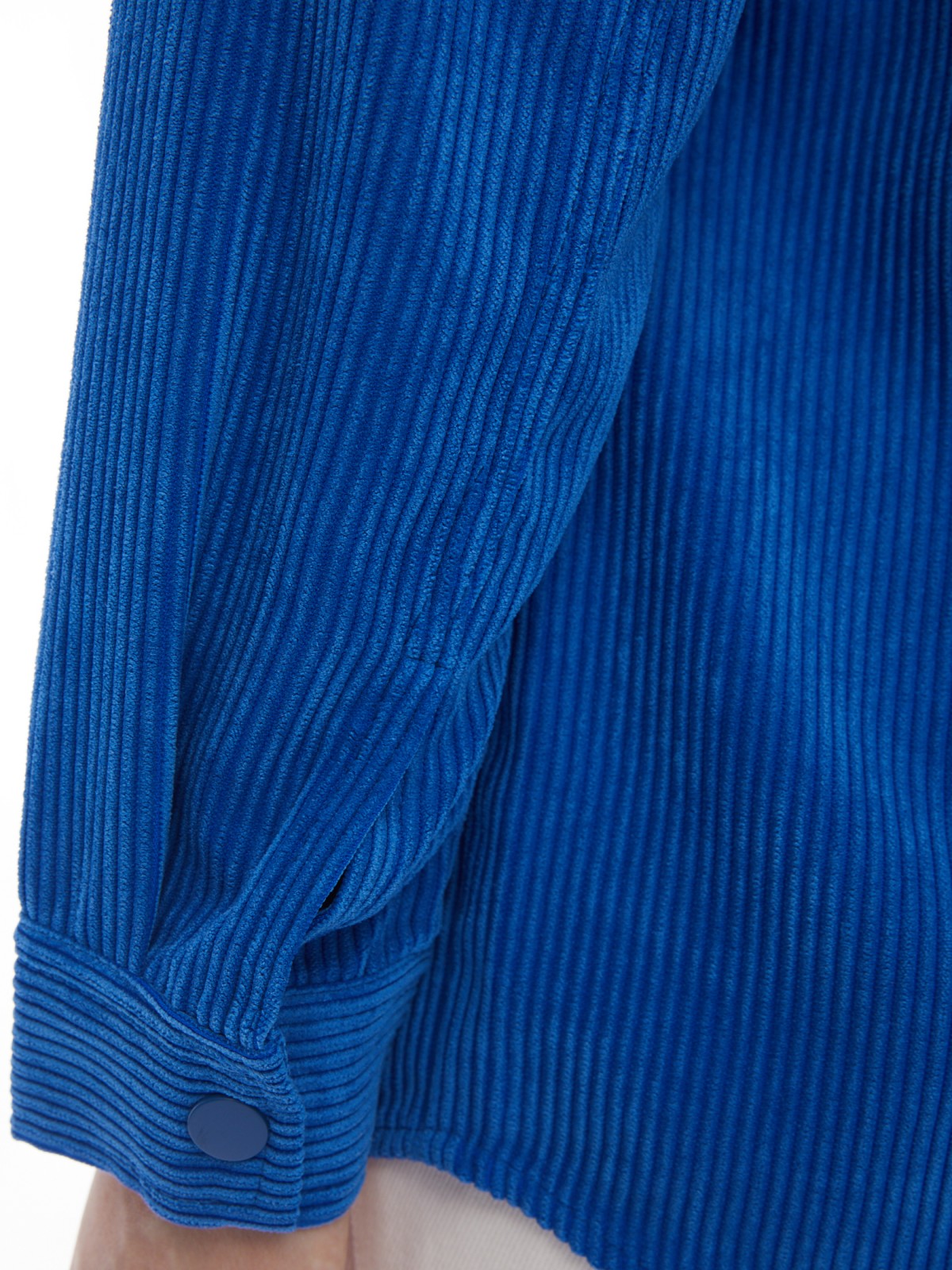 Куртка-рубашка объёмного силуэта из вельвета zolla 02412540L023, цвет голубой, размер XS - фото 6