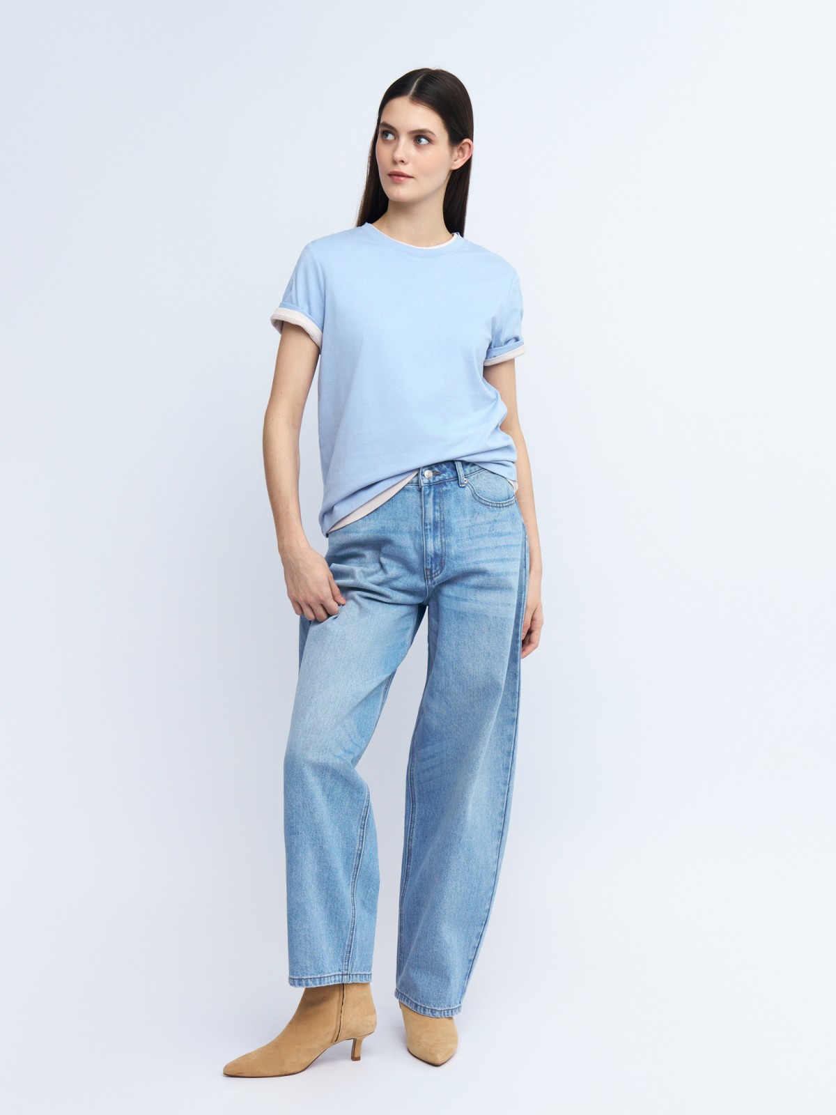 Футболка из хлопка однотонная