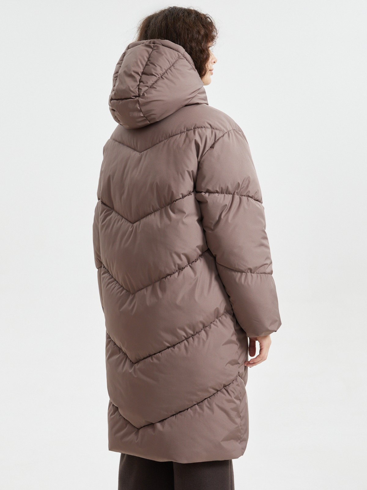 Тёплая куртка-пальто с капюшоном