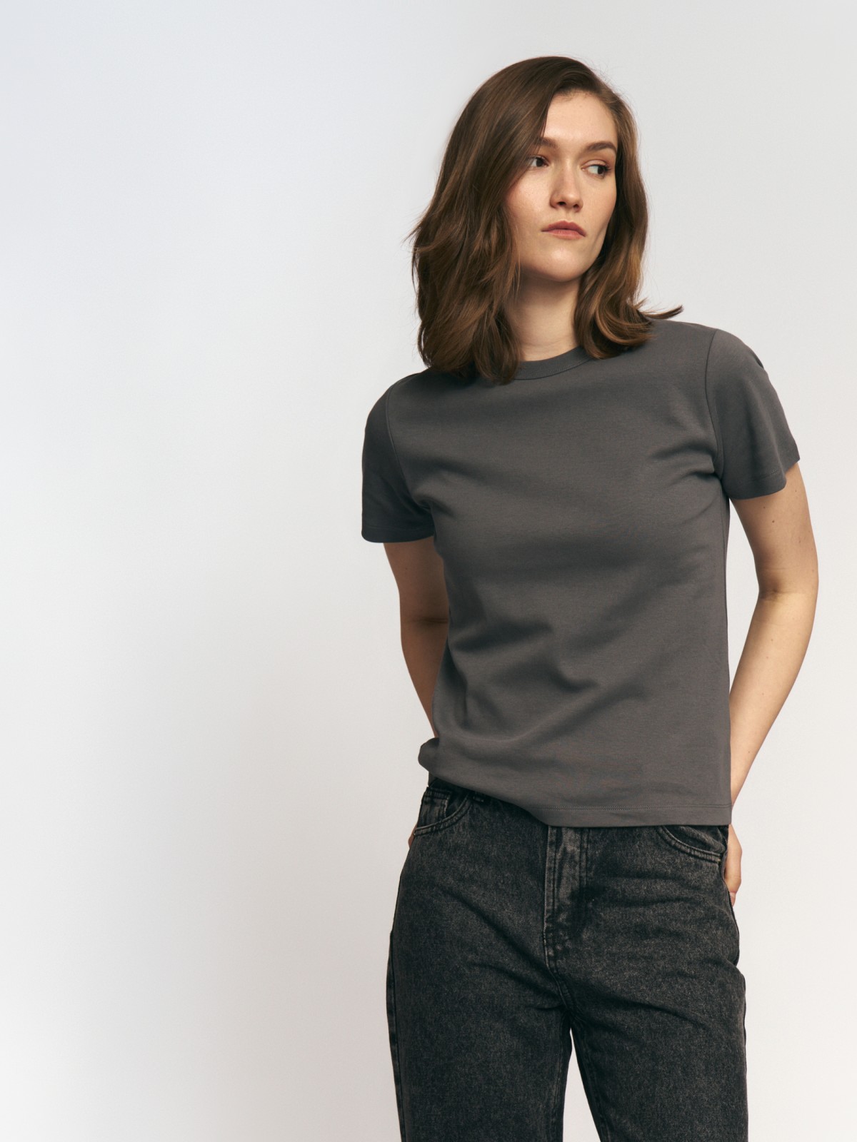 Футболка из хлопка однотонная