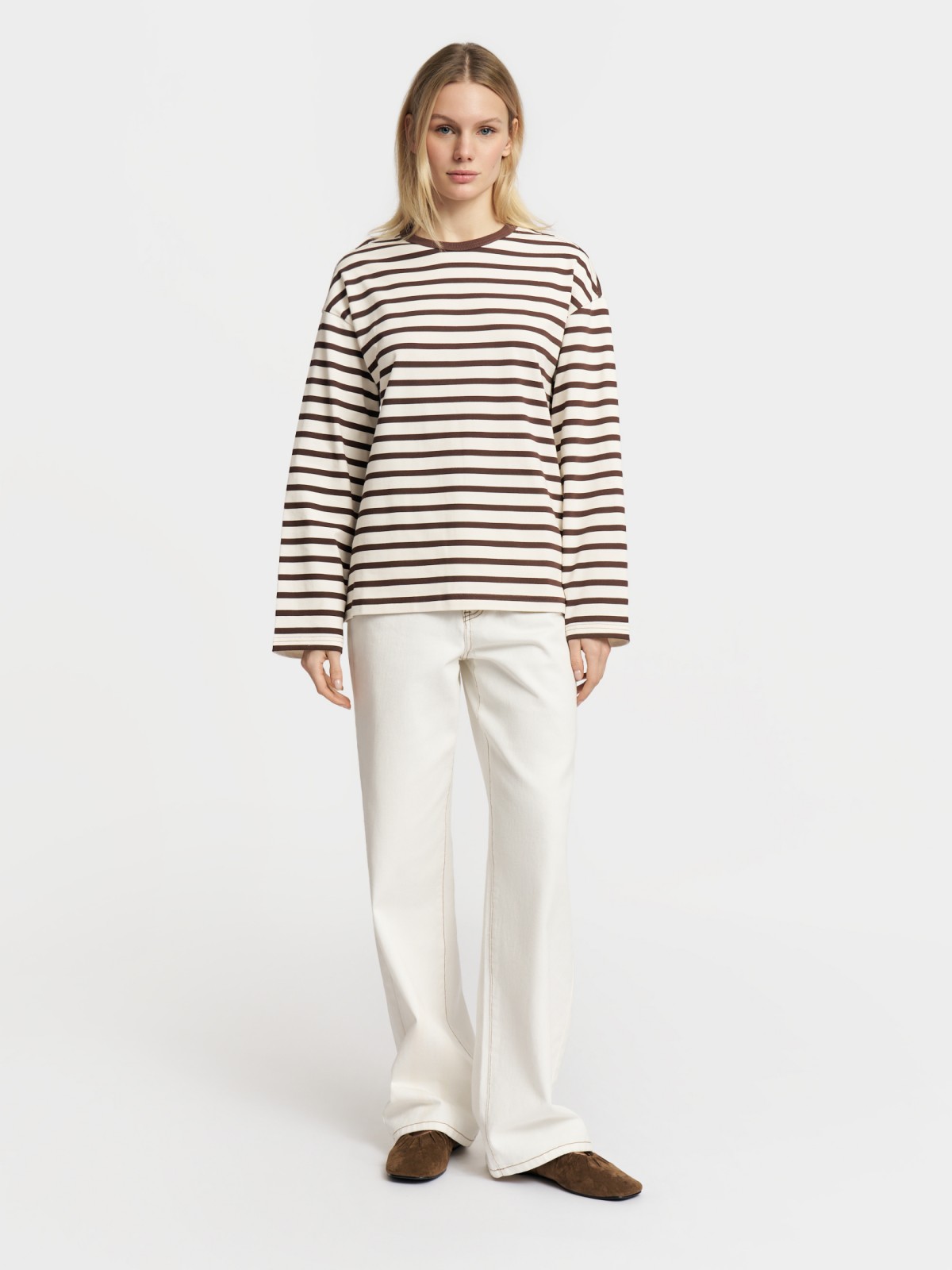 Лонгслив-тельняшка из хлопка в полоску