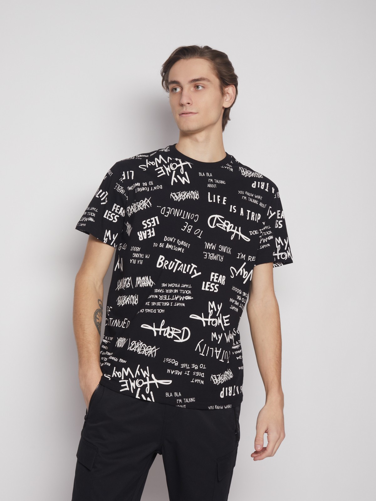 Футболка из хлопка с принтом