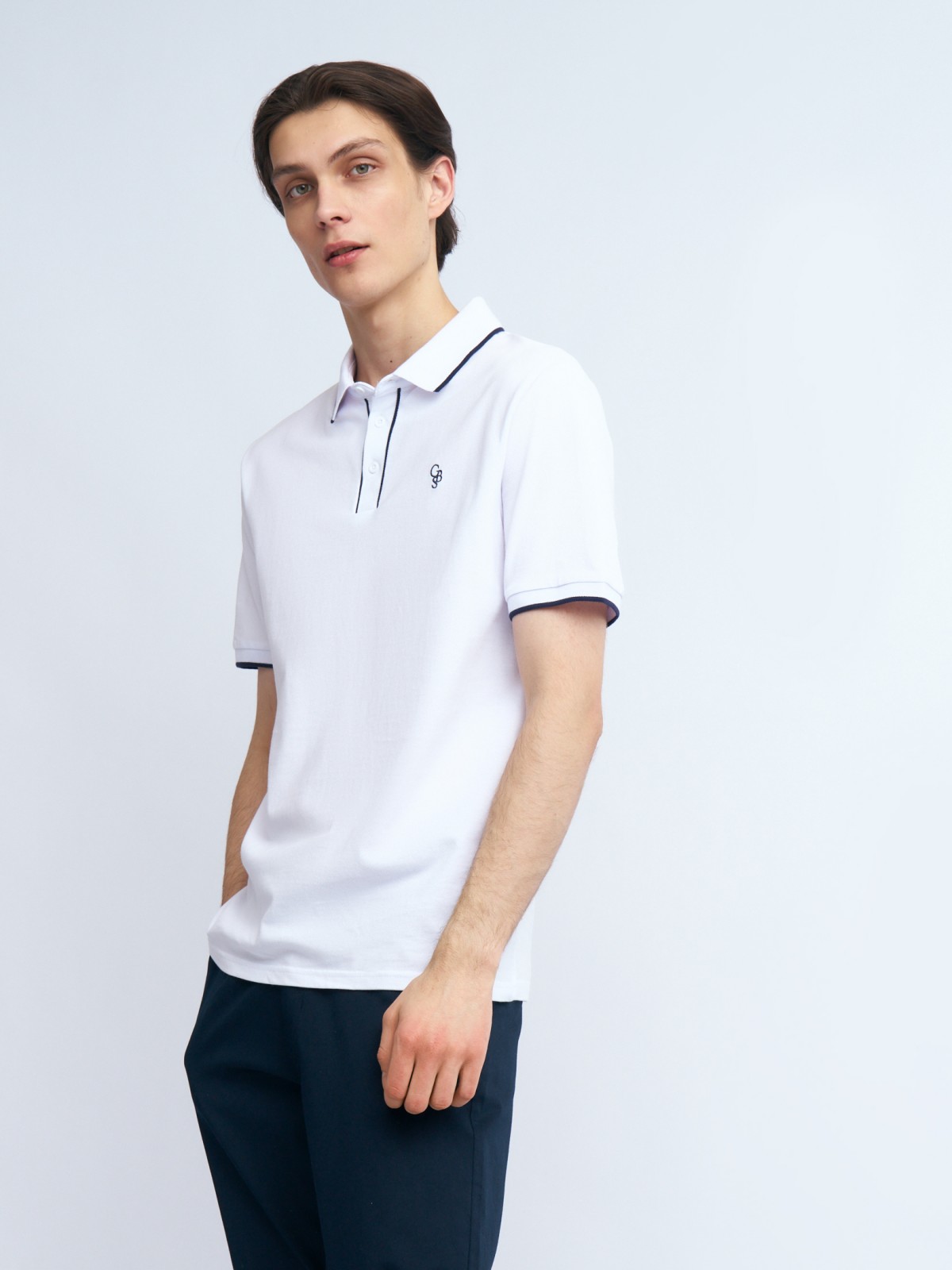 Футболка поло из хлопка с эмблемой