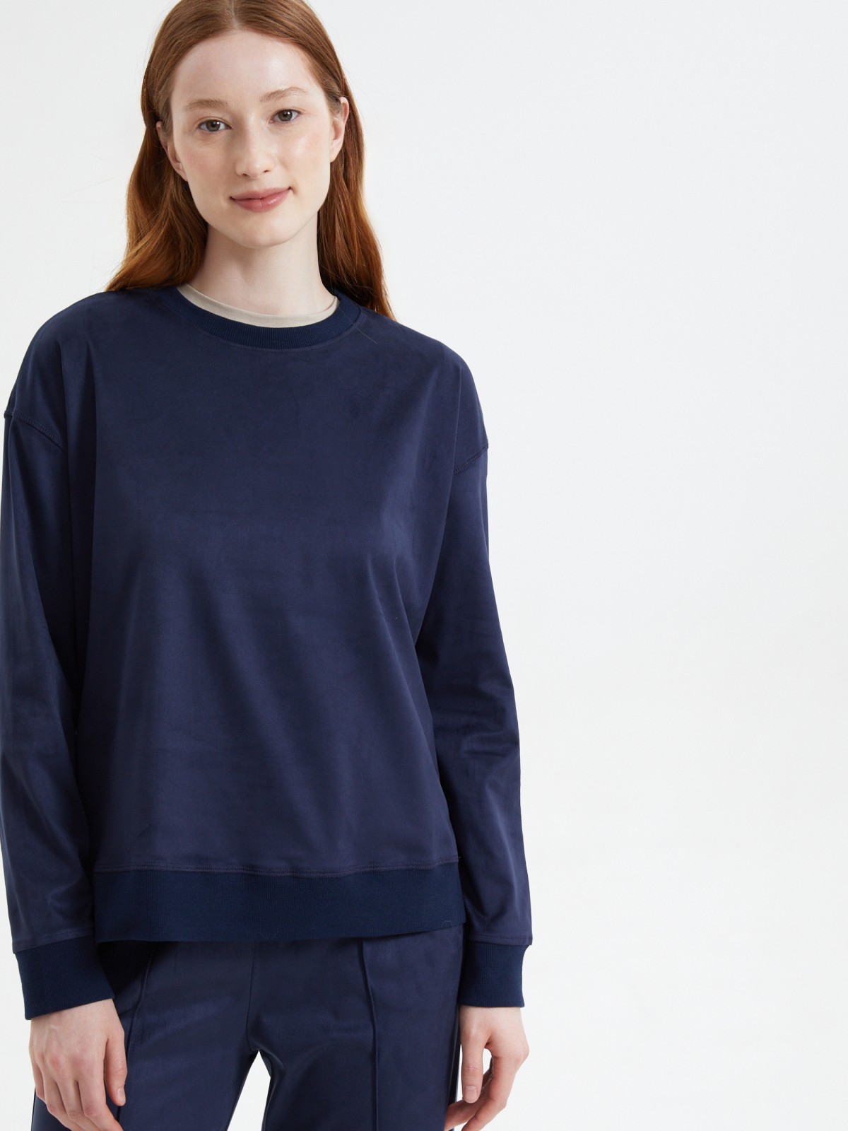 Замшевый свитшот