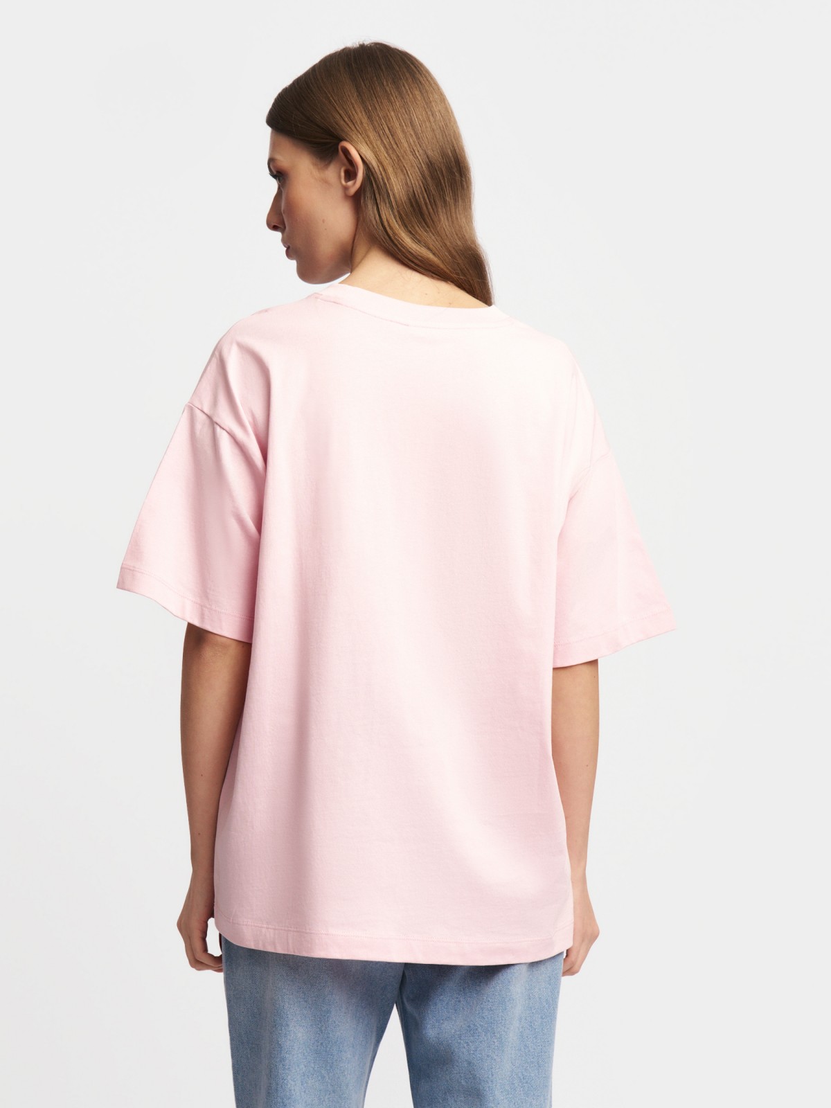 Трикотажная футболка из хлопка с принтом