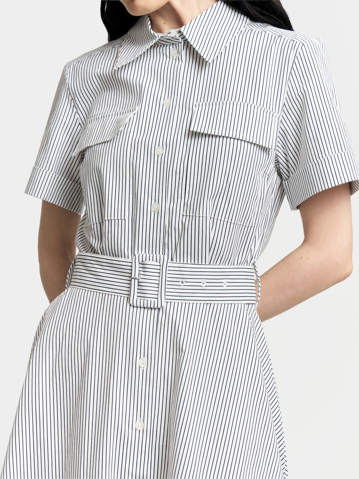 Платье-рубашка миди с поясом