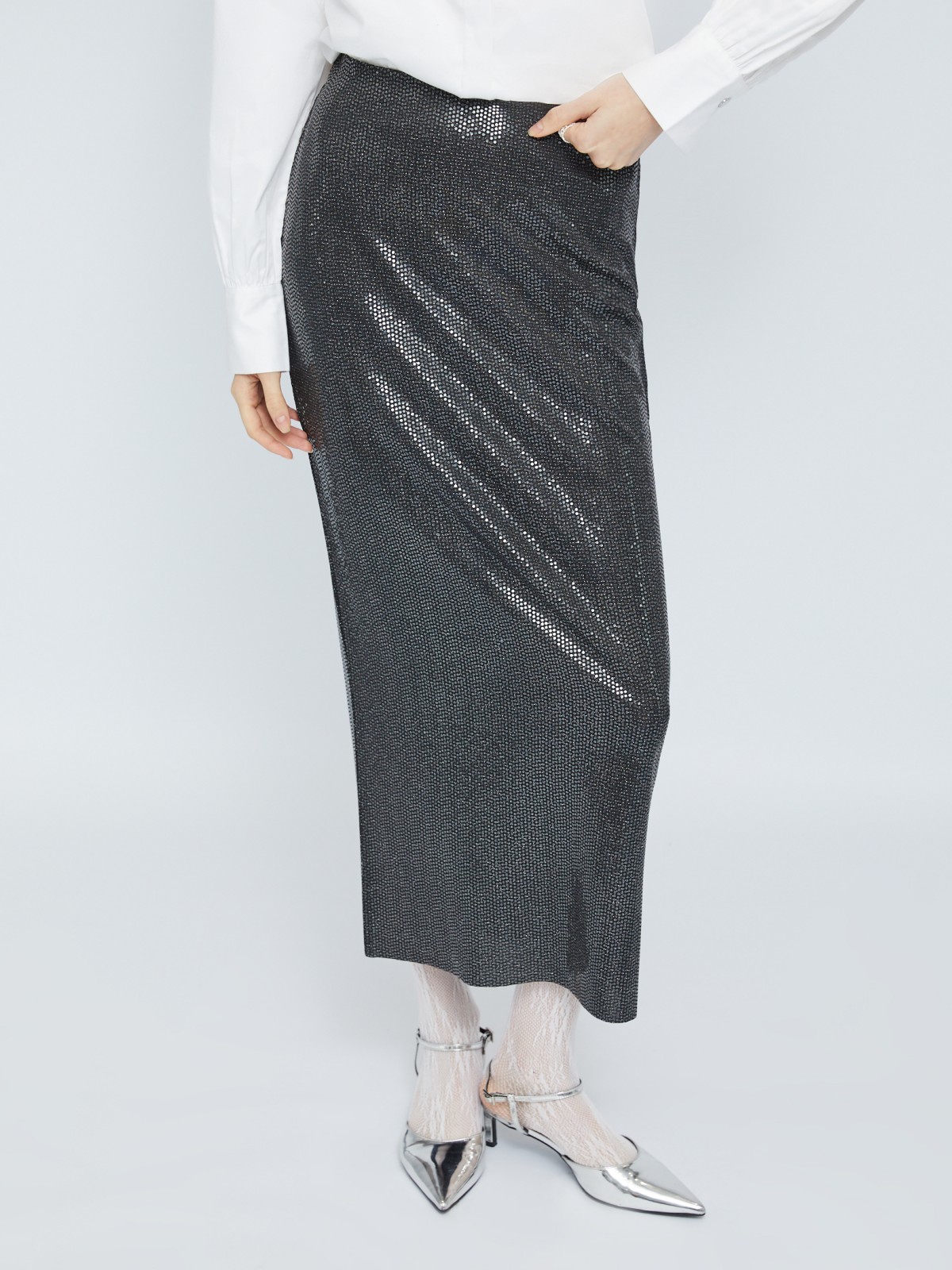 Юбка-карандаш длины миди с пайетками
