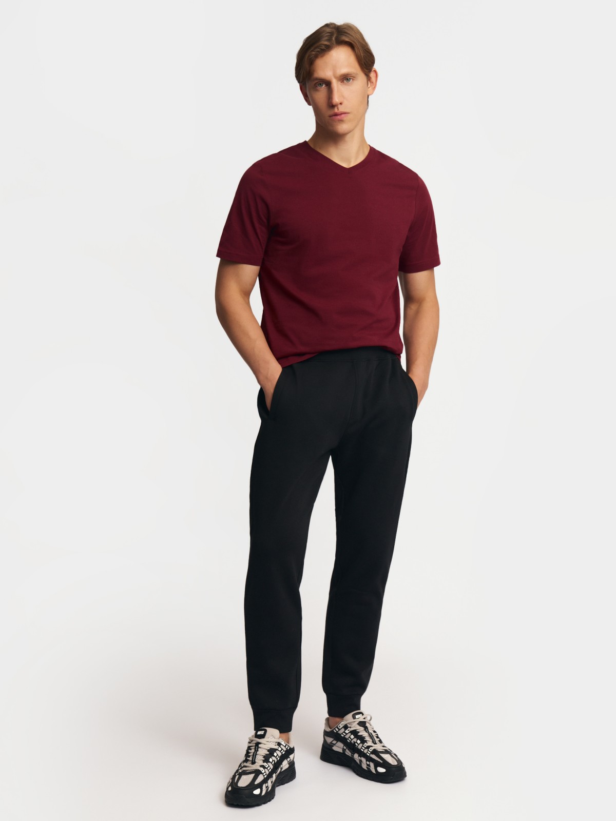 Тёплые трикотажные брюки-джоггеры с начёсом