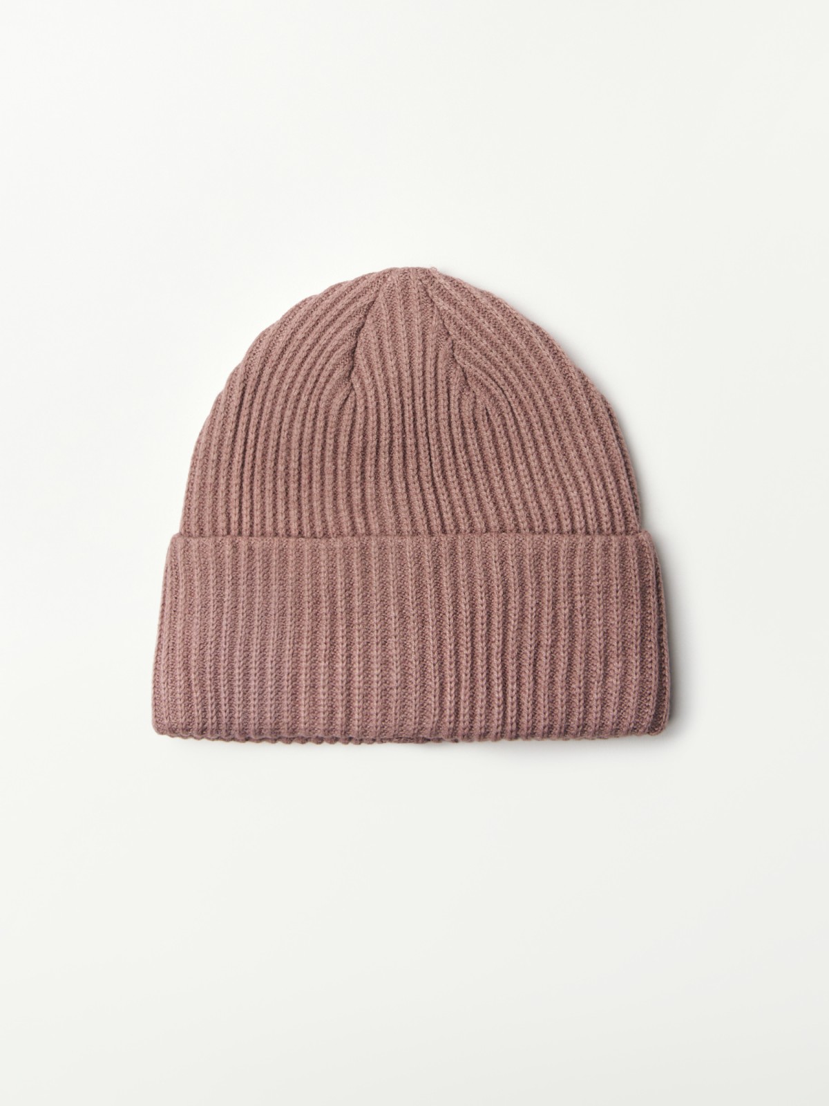 Вязаная шапка-бини с отворотом 399₽