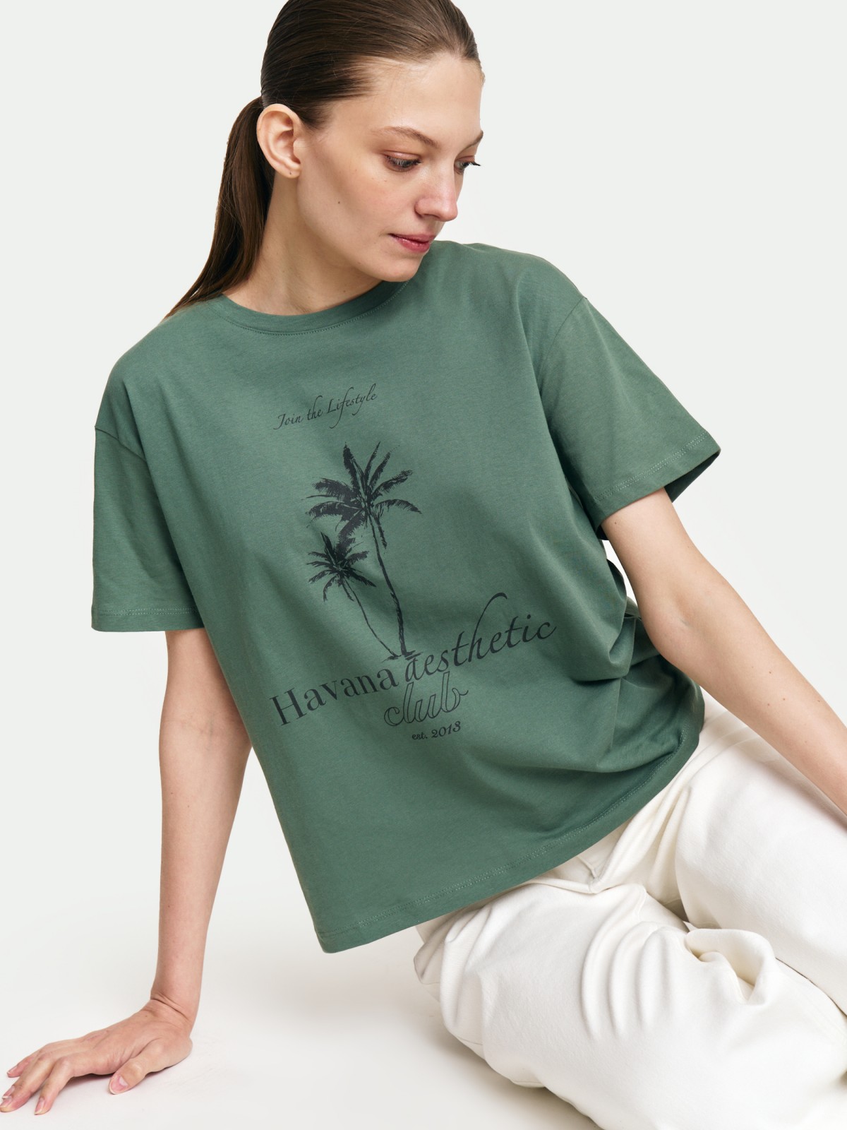 Футболка из хлопка с принтом