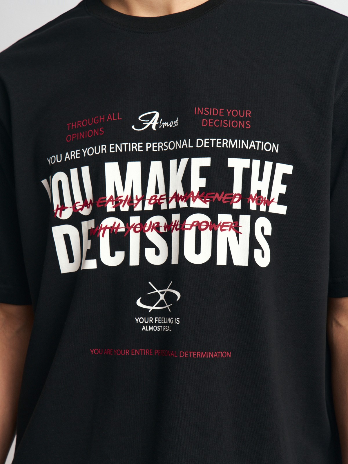 Футболка оверсайз из хлопка с принтом