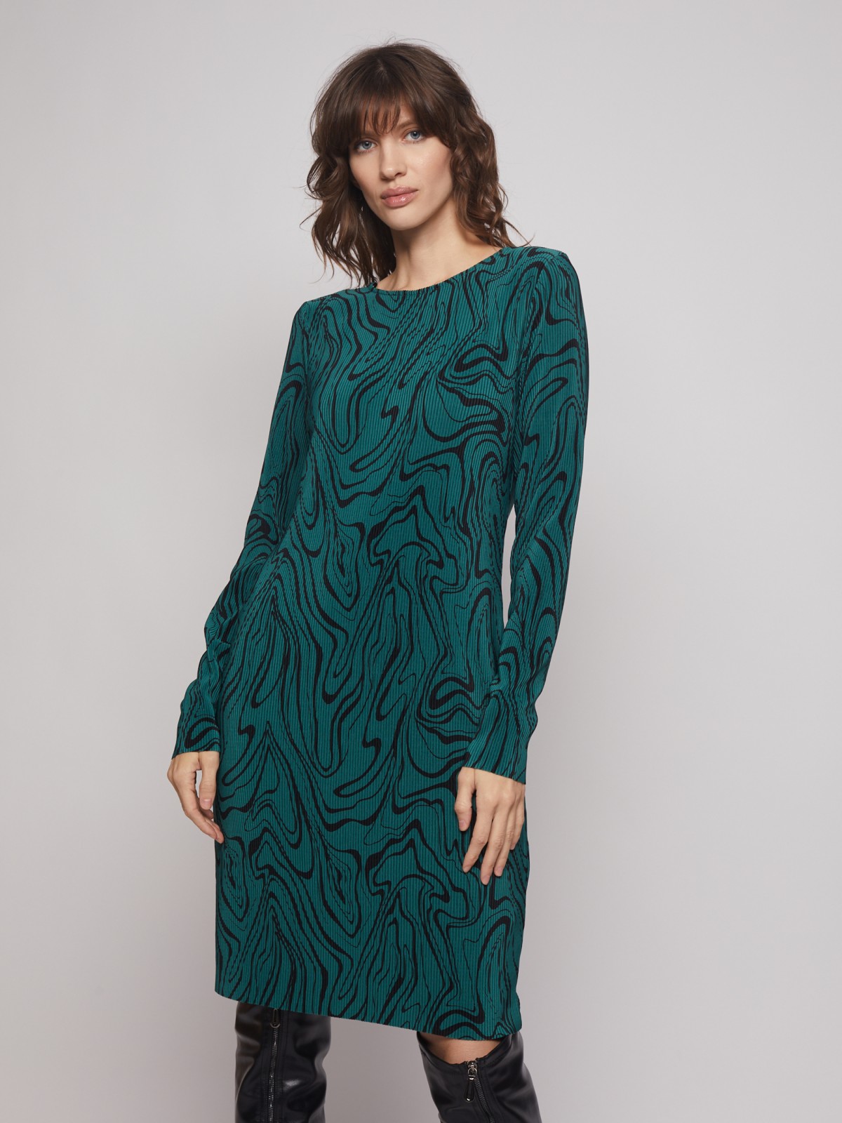 Платье кроеное zolla 023128152091, цвет зеленый, размер XS - фото 1