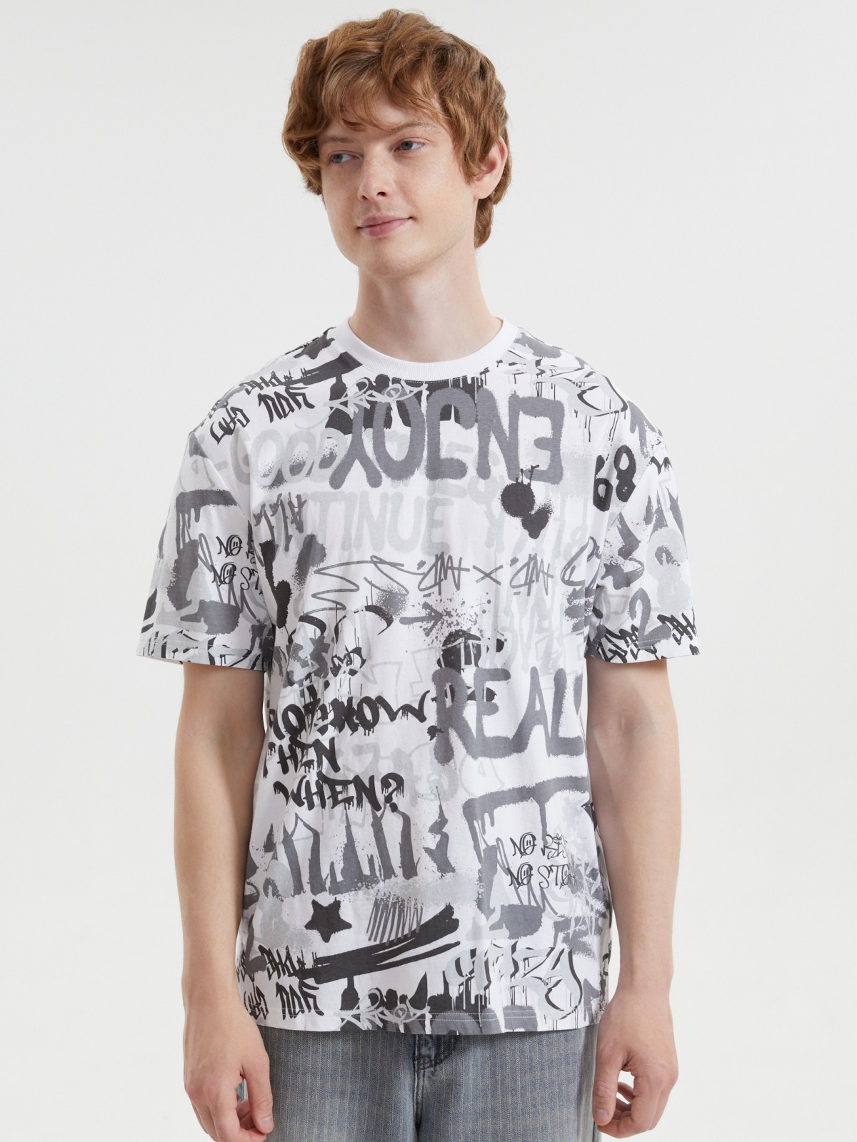 Футболка из хлопка с принтом